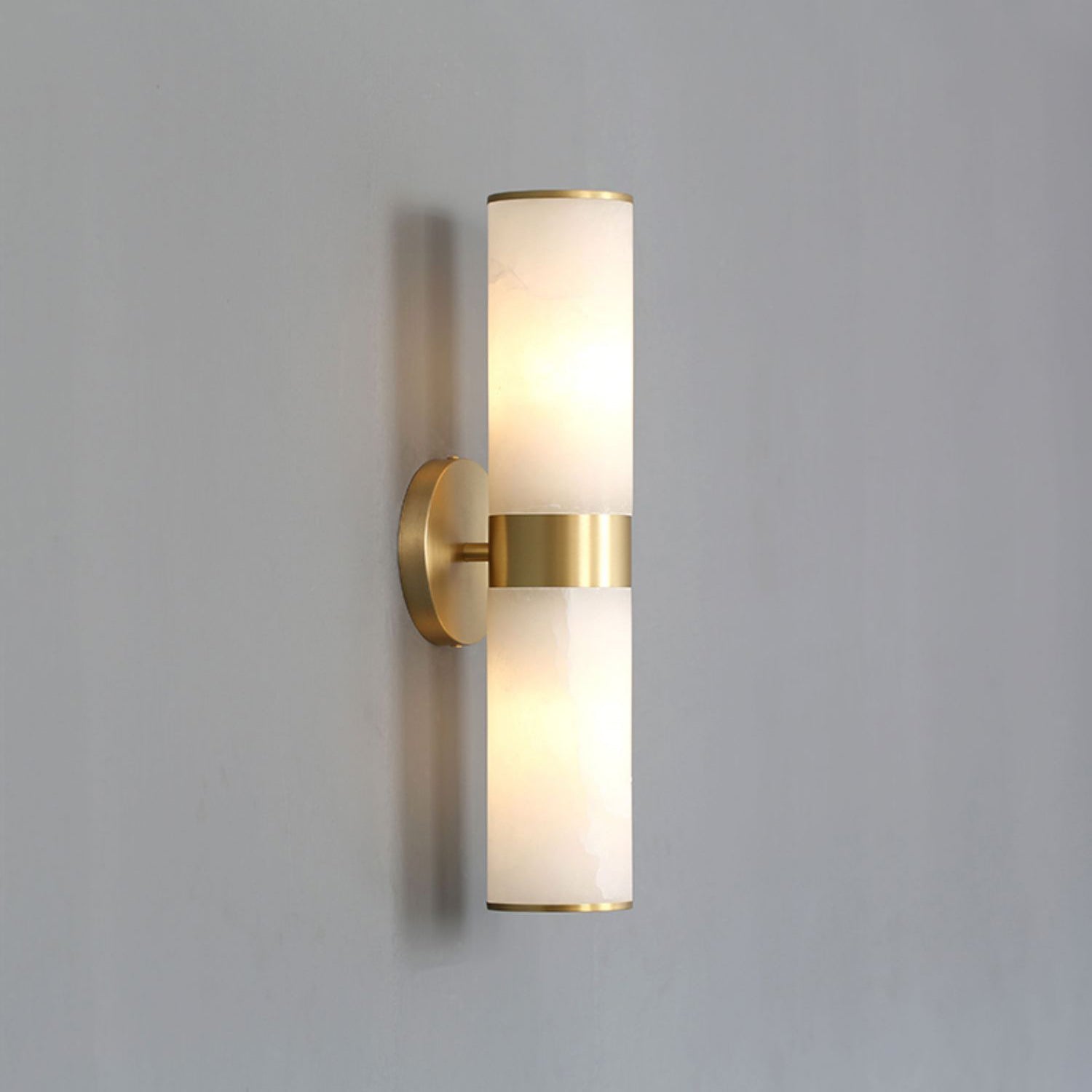 Sway Modern Minimalist Vanity Alabaster Sconce Wall Lamp - Lamp Copper