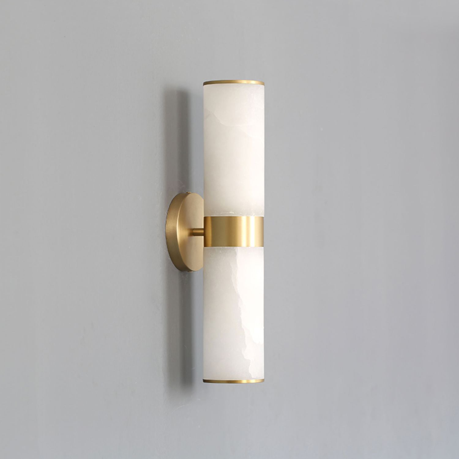 Sway Modern Minimalist Vanity Alabaster Sconce Wall Lamp - Lamp Copper