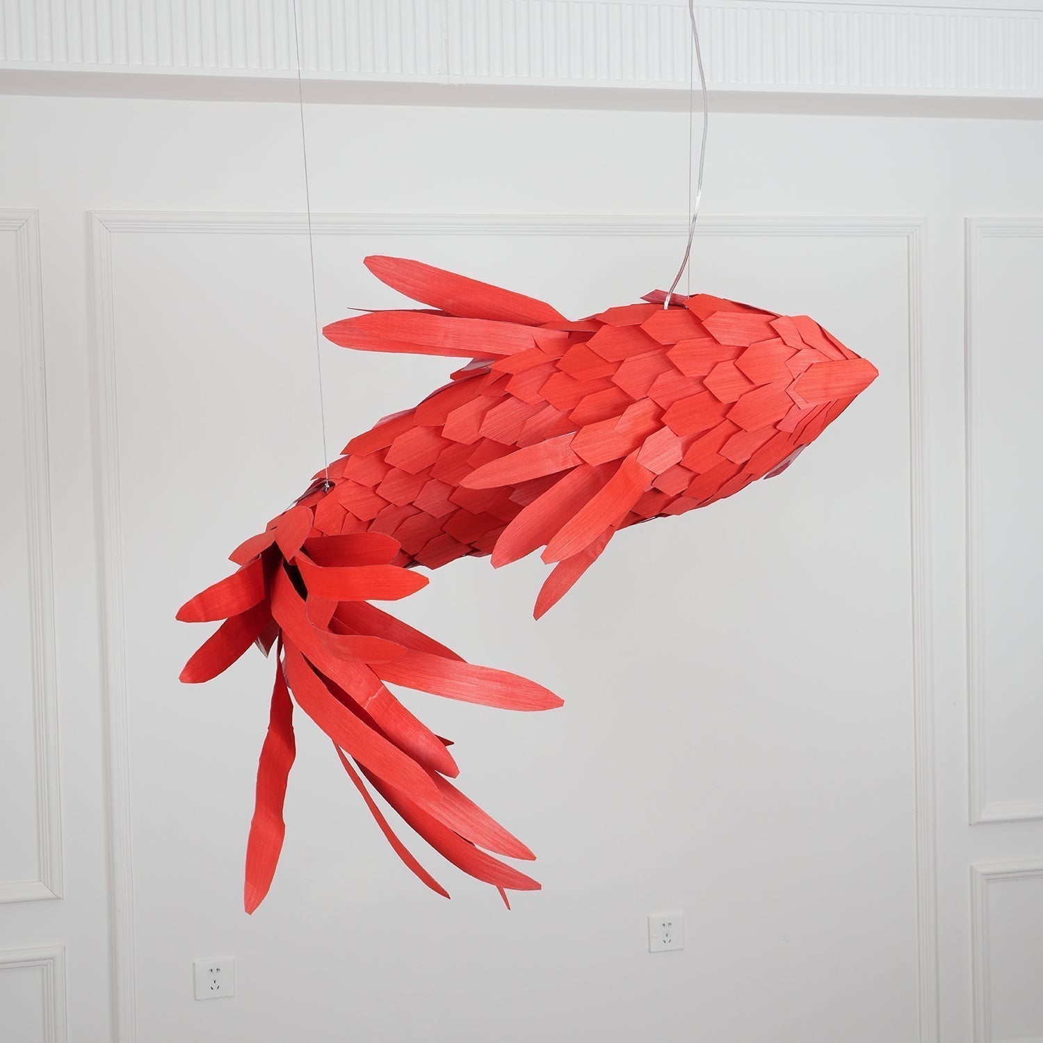 Vamararae Crimson Swirl Koi Pendant Light - Blowlighting