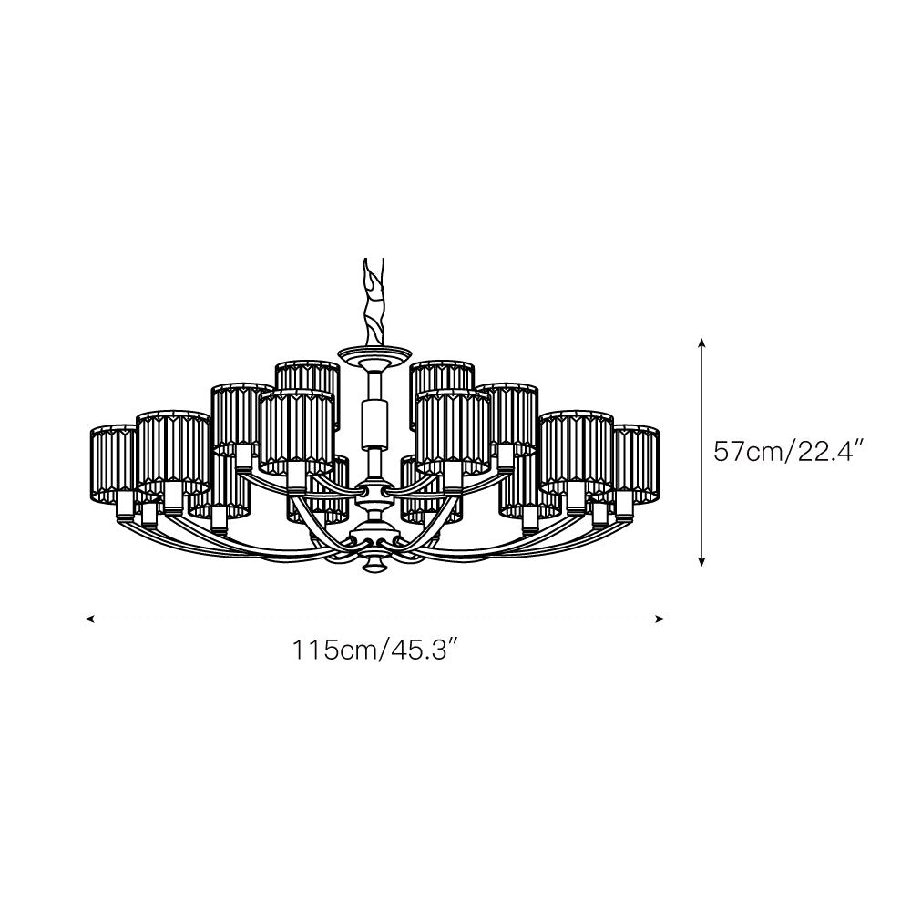 Amber Individual Creativity Column Brass Crystal Chandelier - Lamp Copper