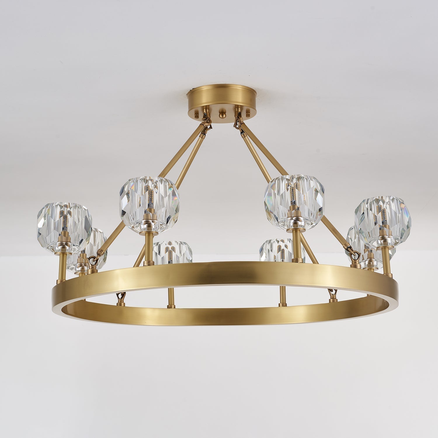 Syzorisra Modern Crystal Brass Chandelier - Blowlighting