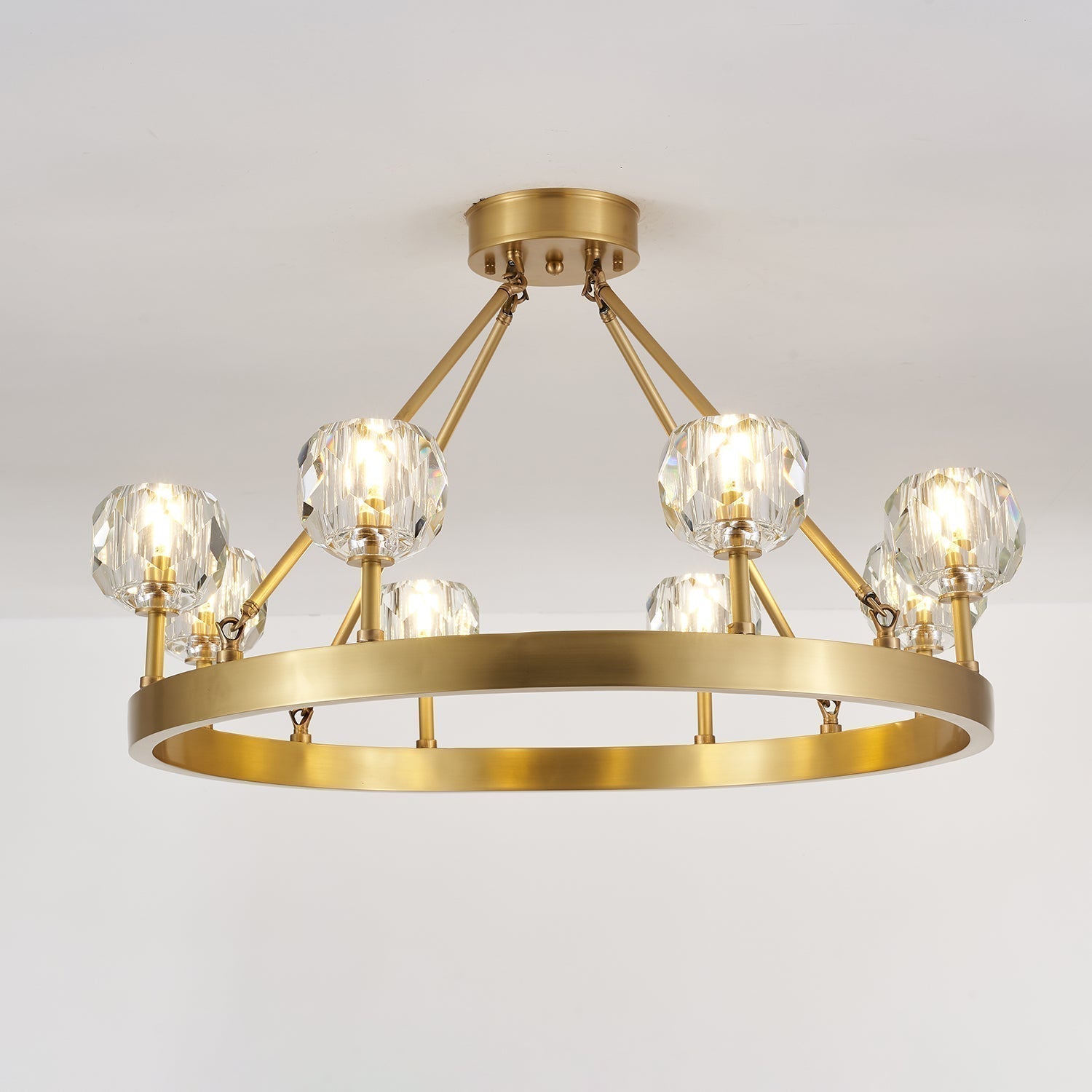Syzorisra Modern Crystal Brass Chandelier - Blowlighting