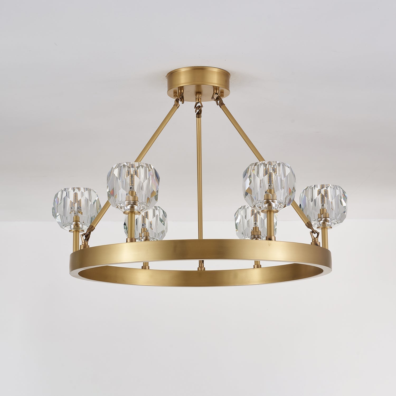Syzorisra Modern Crystal Brass Chandelier - Blowlighting