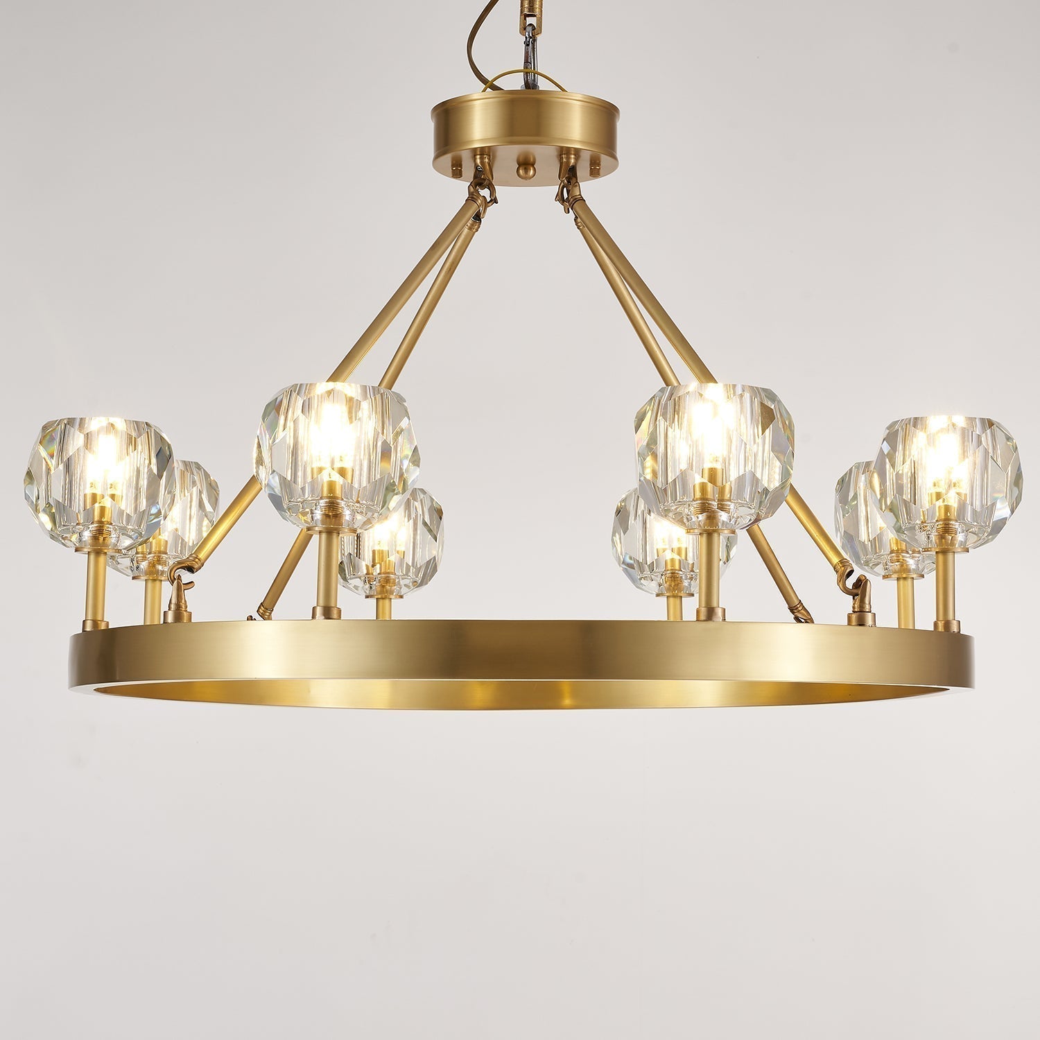 Syzorisra Modern Crystal Brass Chandelier - Blowlighting