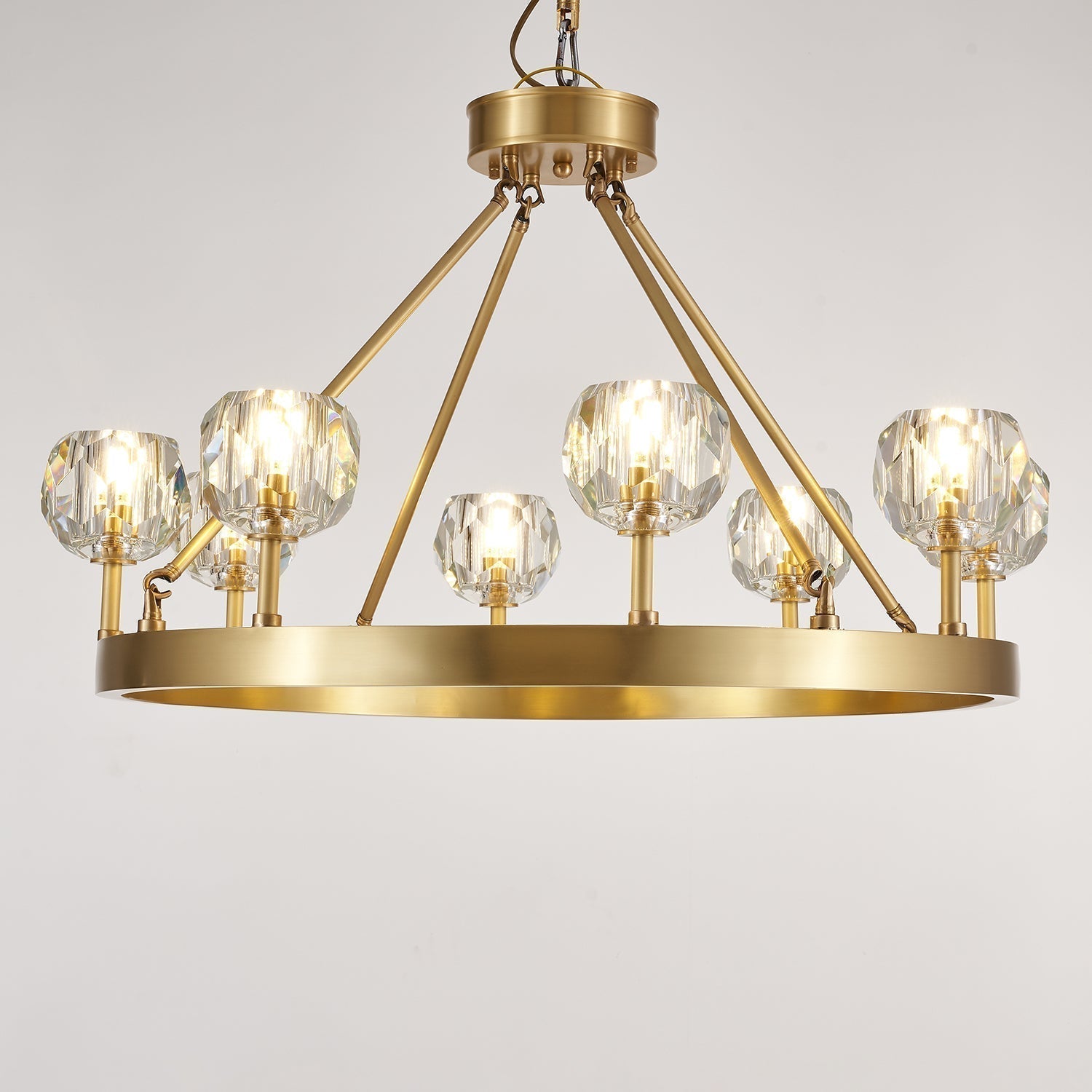 Syzorisra Modern Crystal Brass Chandelier - Blowlighting
