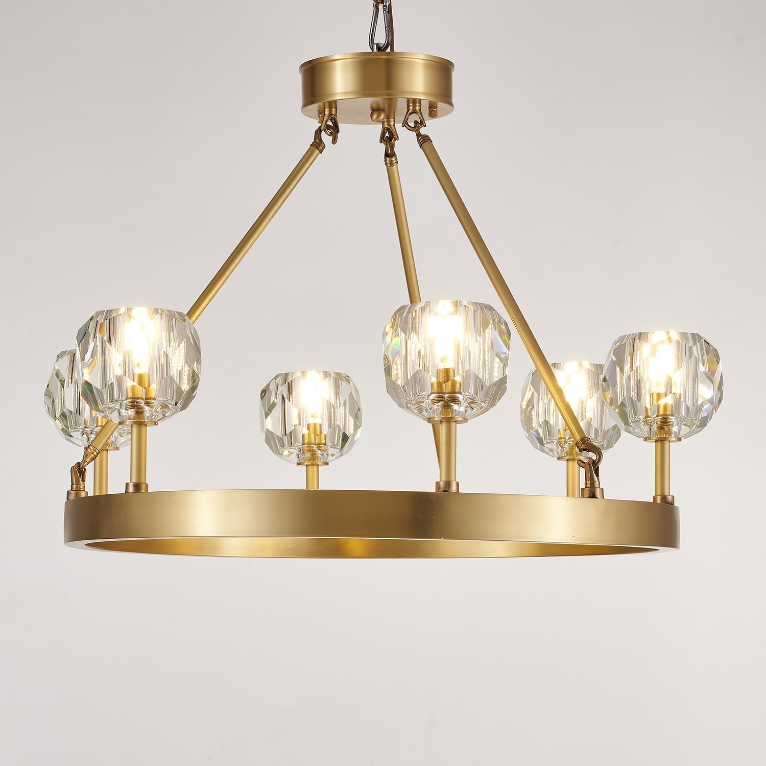 Syzorisra Modern Crystal Brass Chandelier - Blowlighting