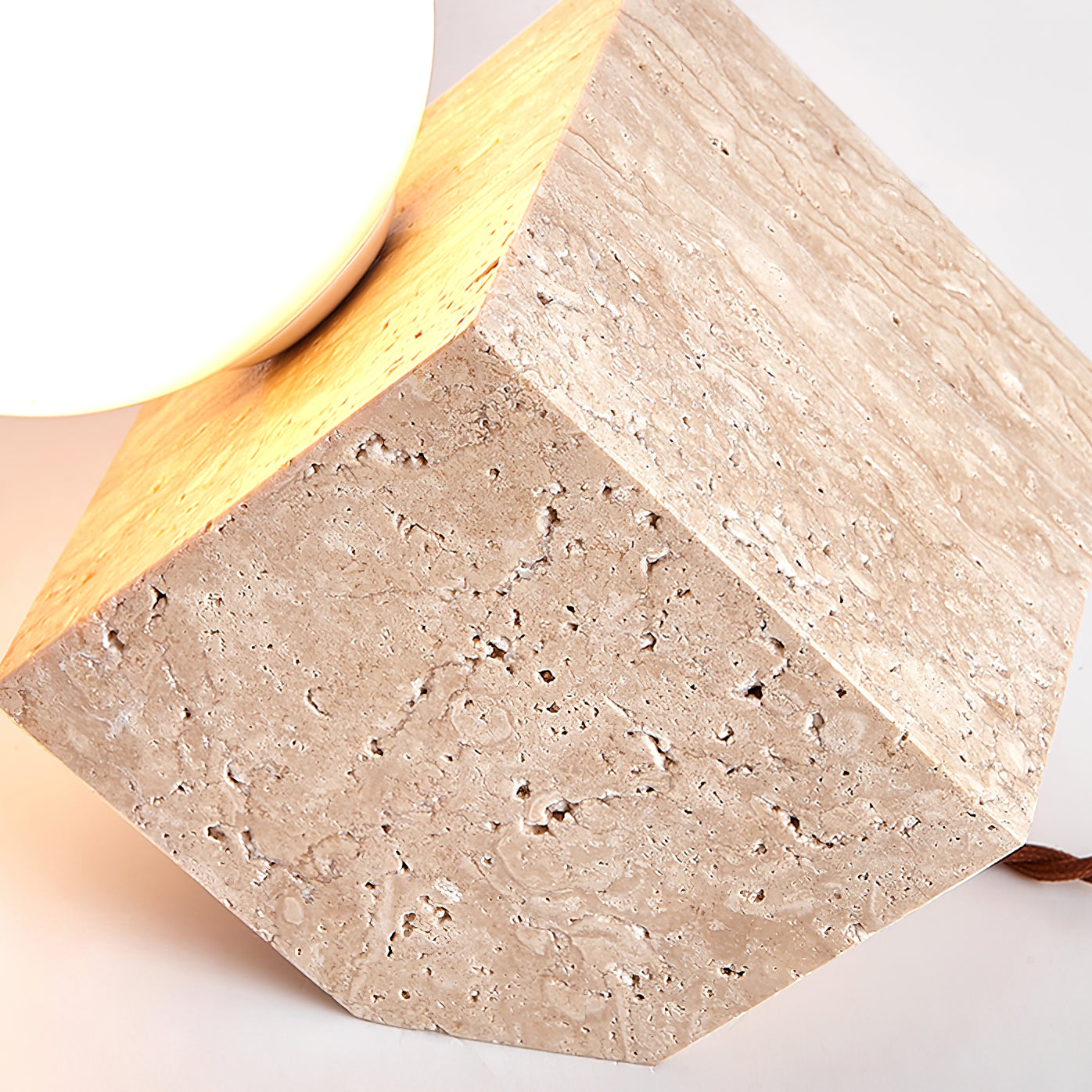Cube Stone Table Lamp - Lamp Copper