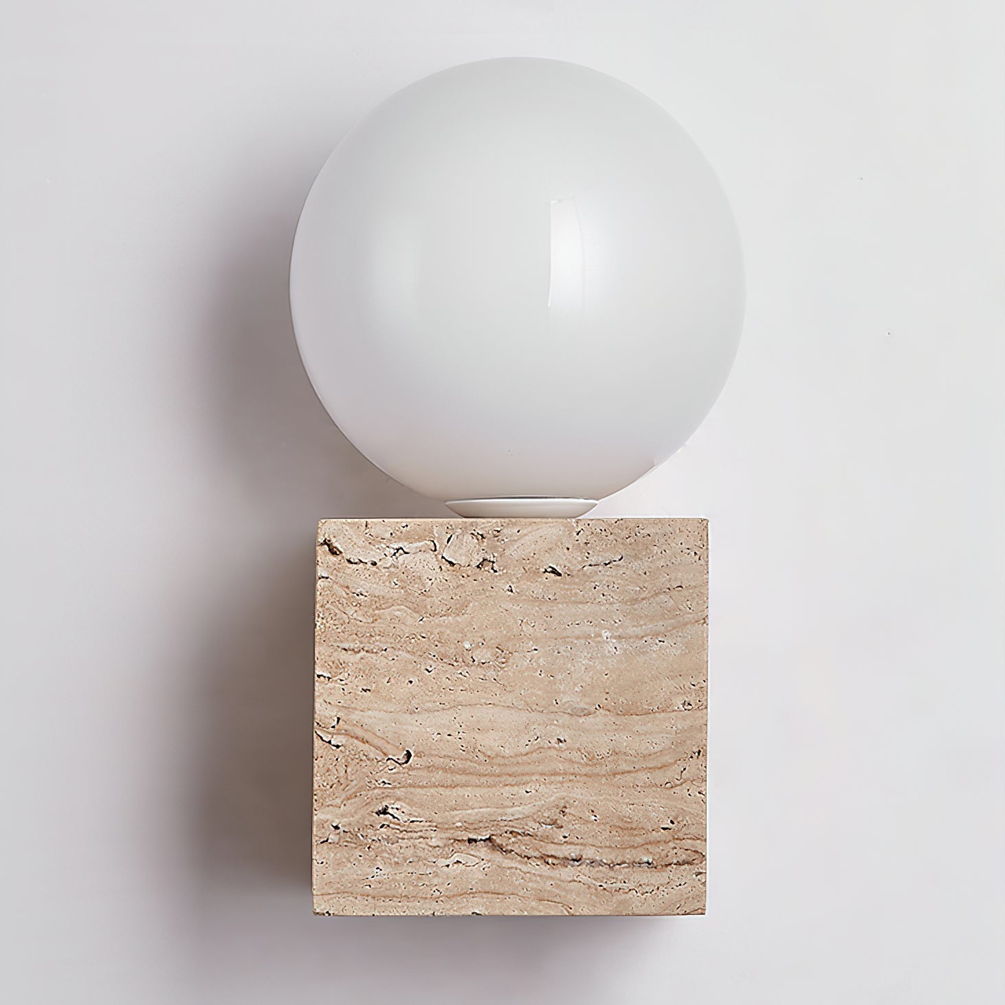 Eurlaean Cube-Base Travertine Wall Light - Neutralighting