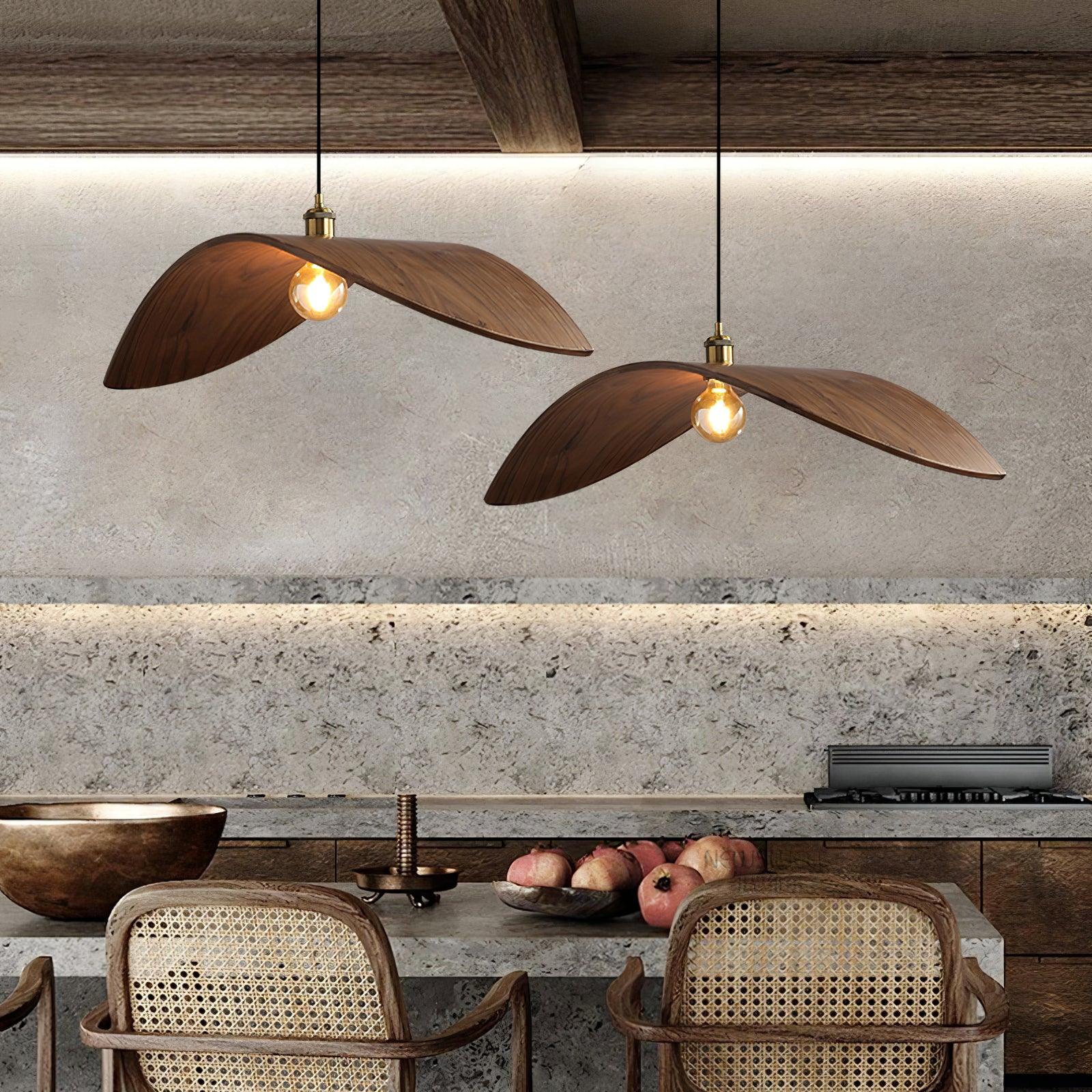 Muto Metallo Legno Curve Lampade a Sospensione