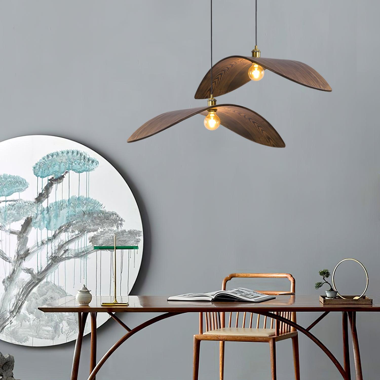 Muto Metallo Legno Curve Lampade a Sospensione