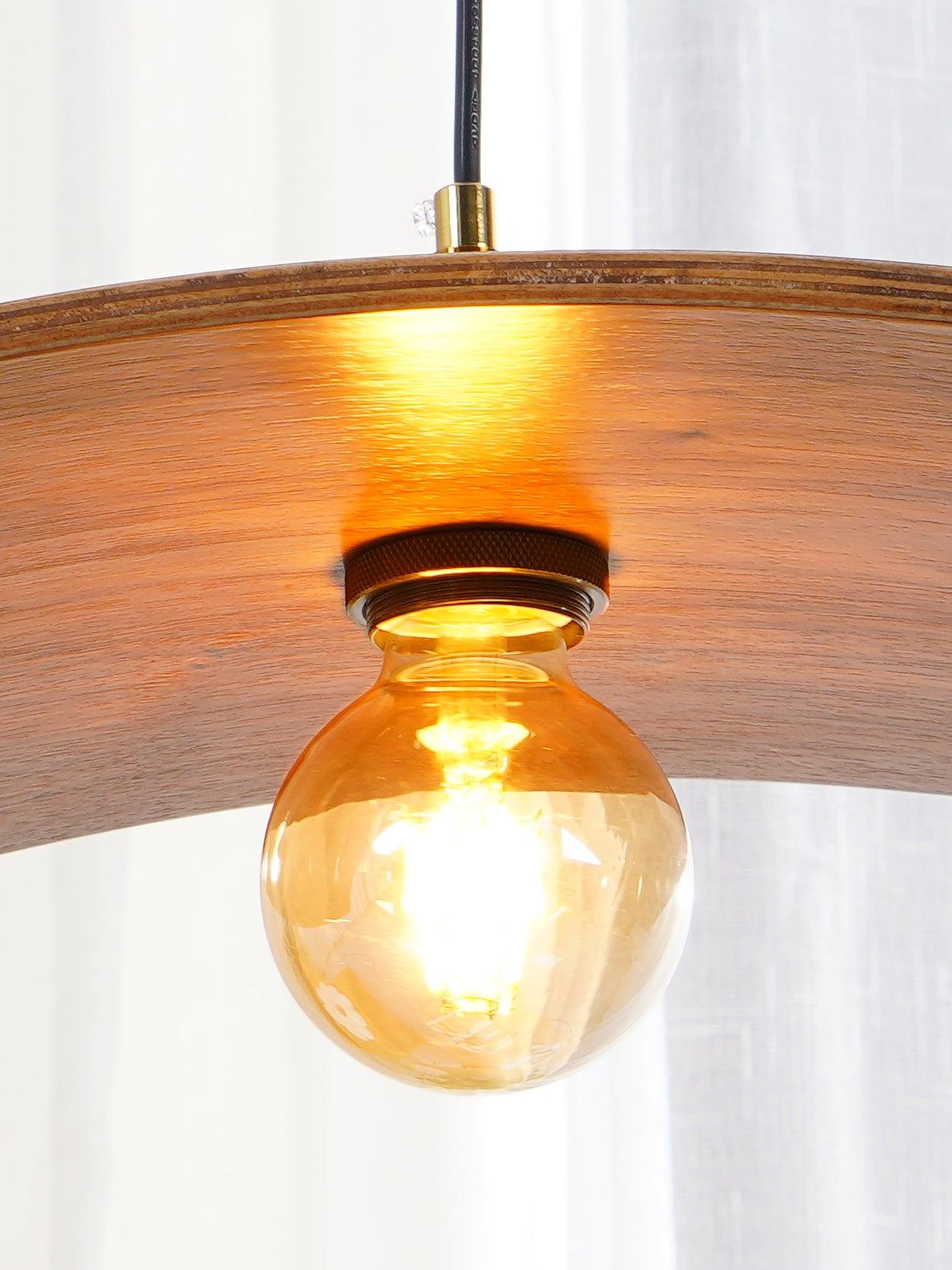Muto Metallo Legno Curve Lampade a Sospensione