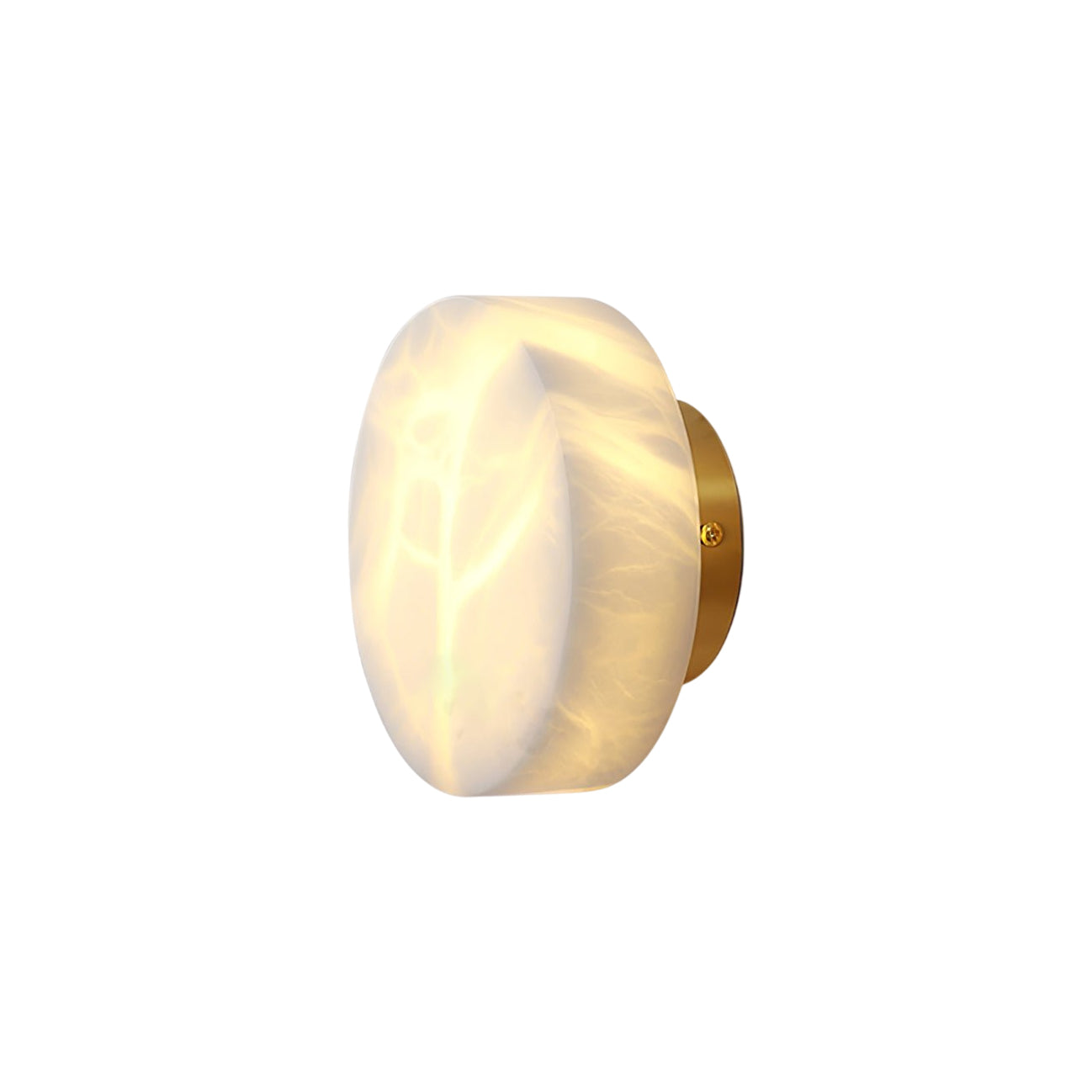 Glim Modern Minimalist Brass Metal Alabaster Wall Lamp - Lamp Copper