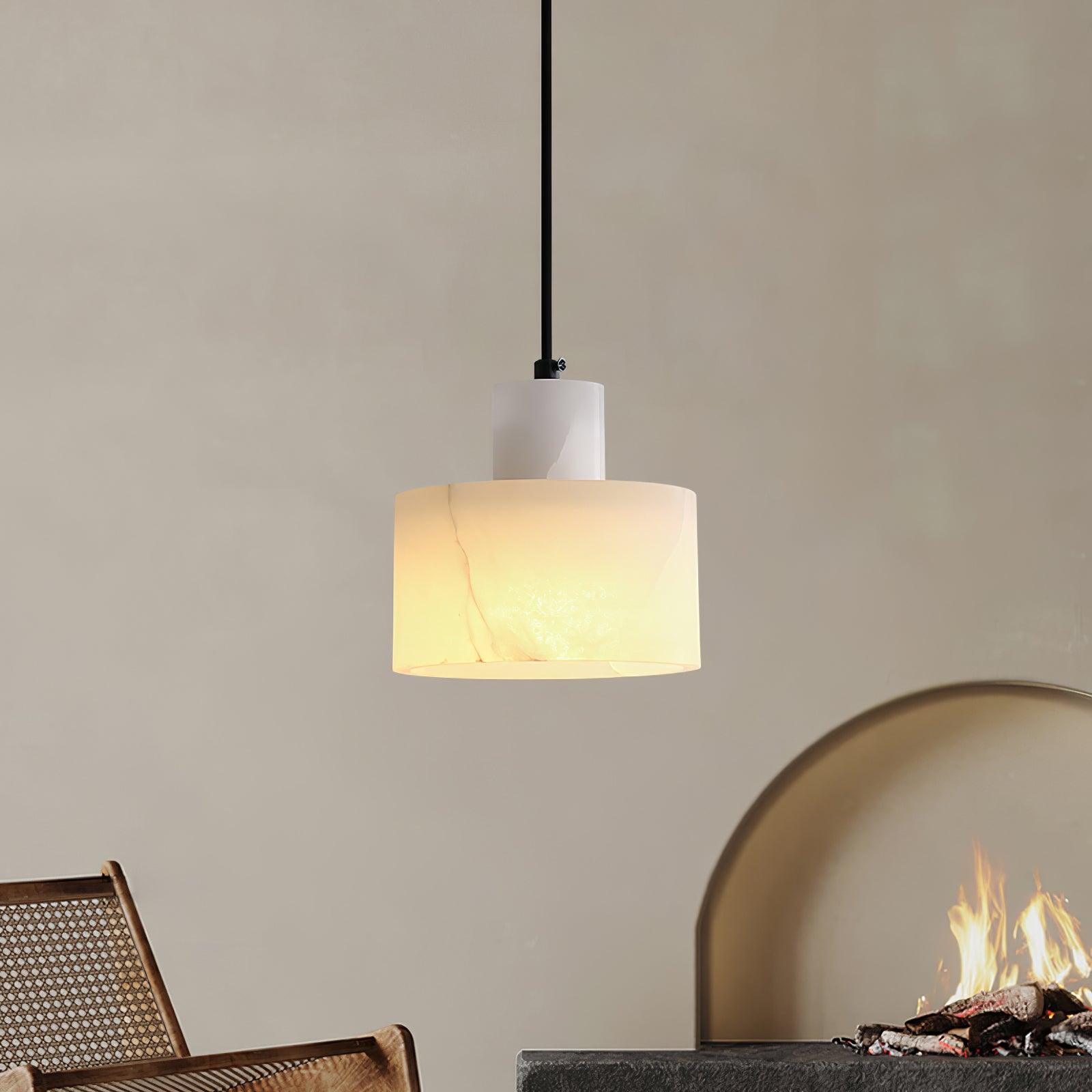Alabaster Pendant Lgiht Dual Cylindrical - Neutralighting
