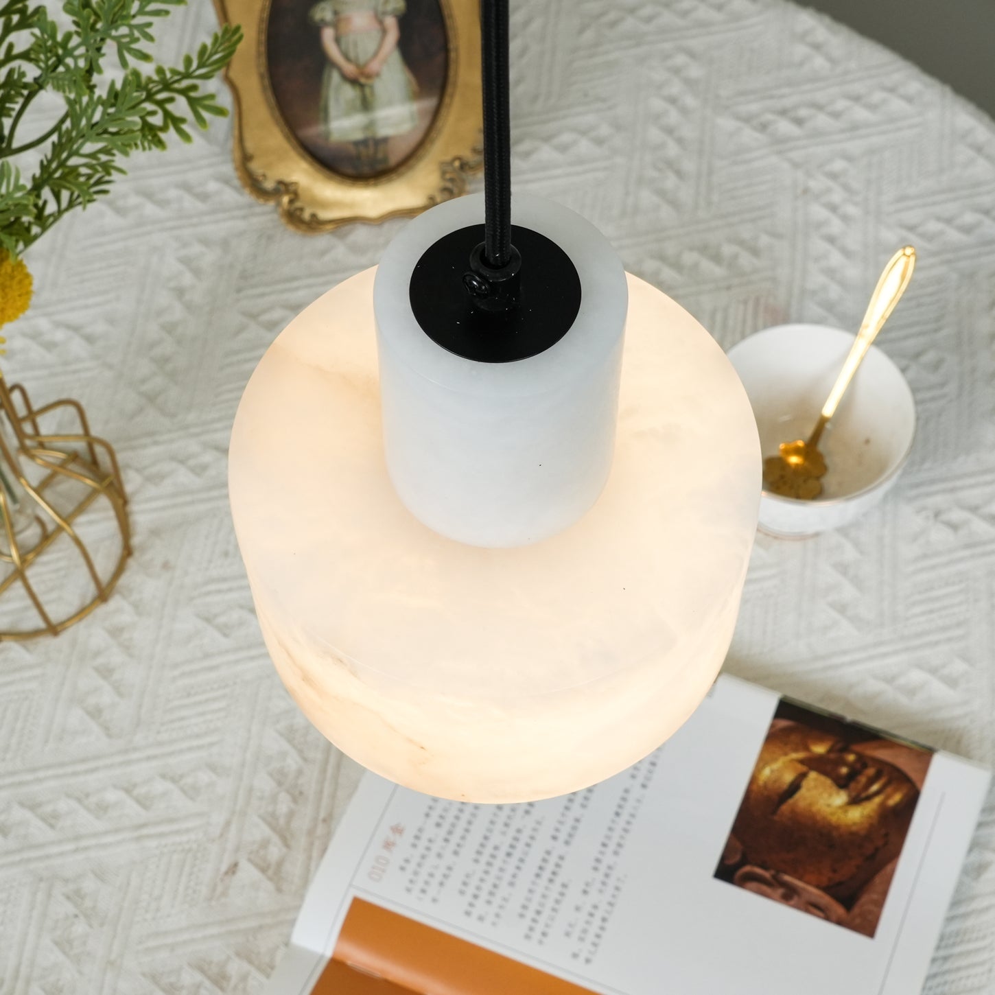 Alabaster Pendant Lgiht Dual Cylindrical - Neutralighting