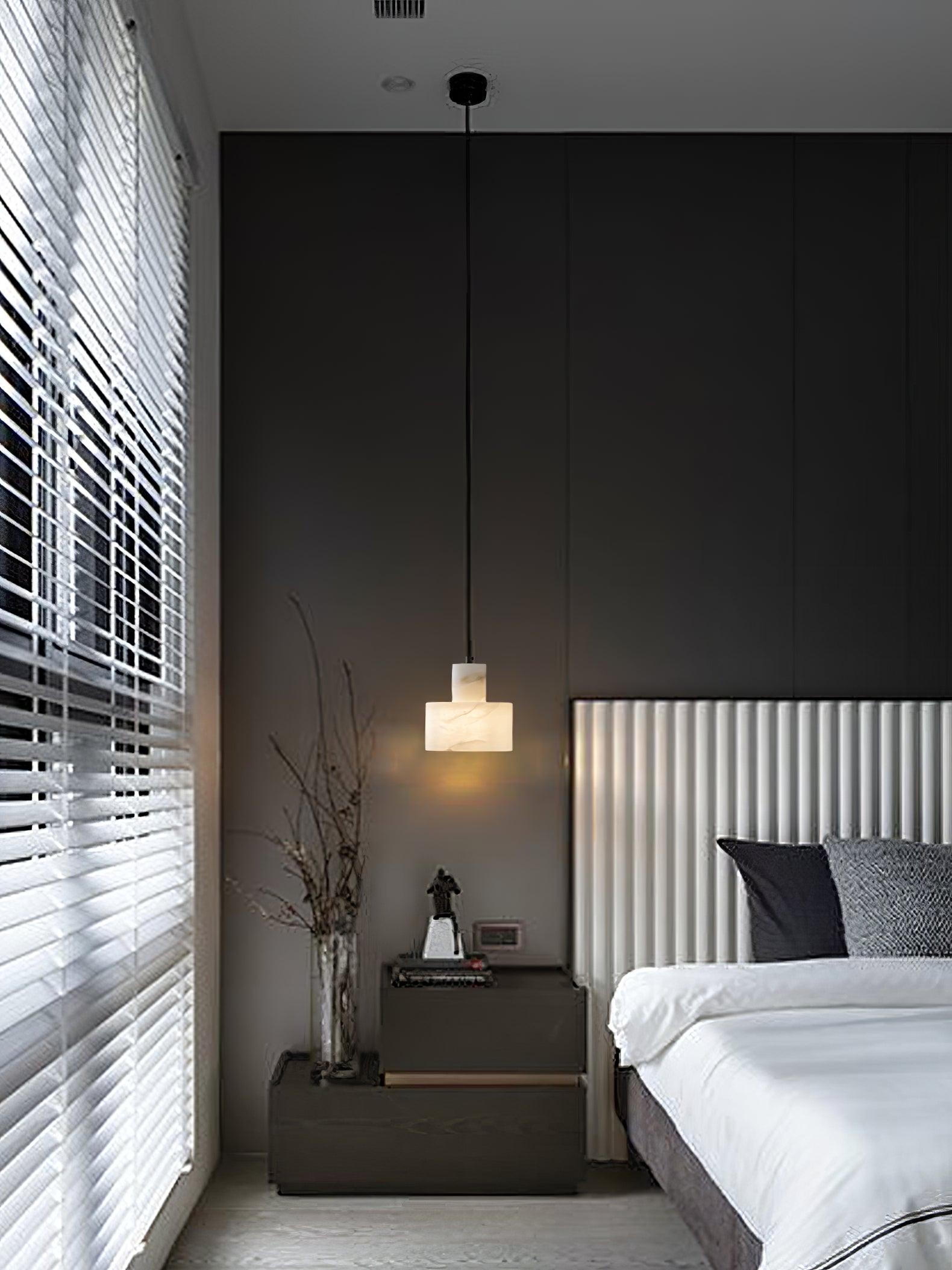 Alabaster Pendant Lgiht Dual Cylindrical - Neutralighting