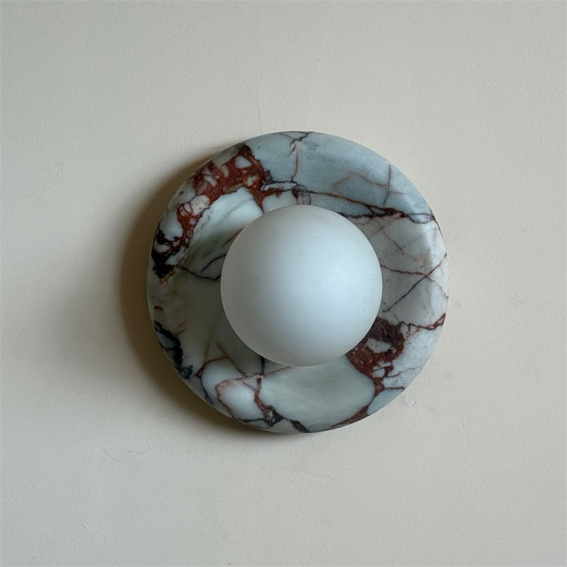 Vomire Premium Nordic Art Red Marble Sconce Wall Lamp - Lamp Copper