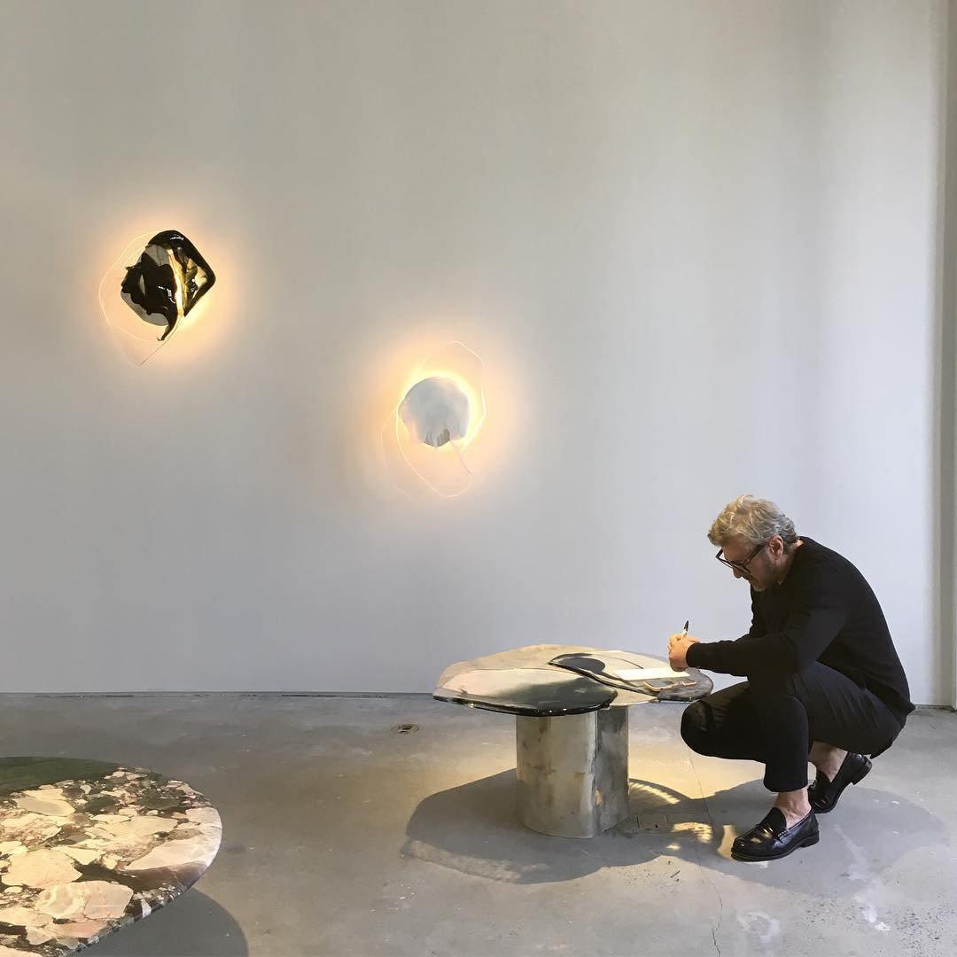 Valentina Lampada da Parete Artistica in Vetro Nero