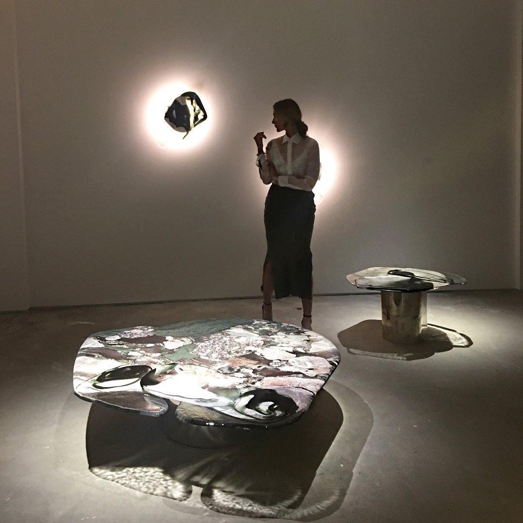 Valentina Lampada da Parete Artistica in Vetro Nero