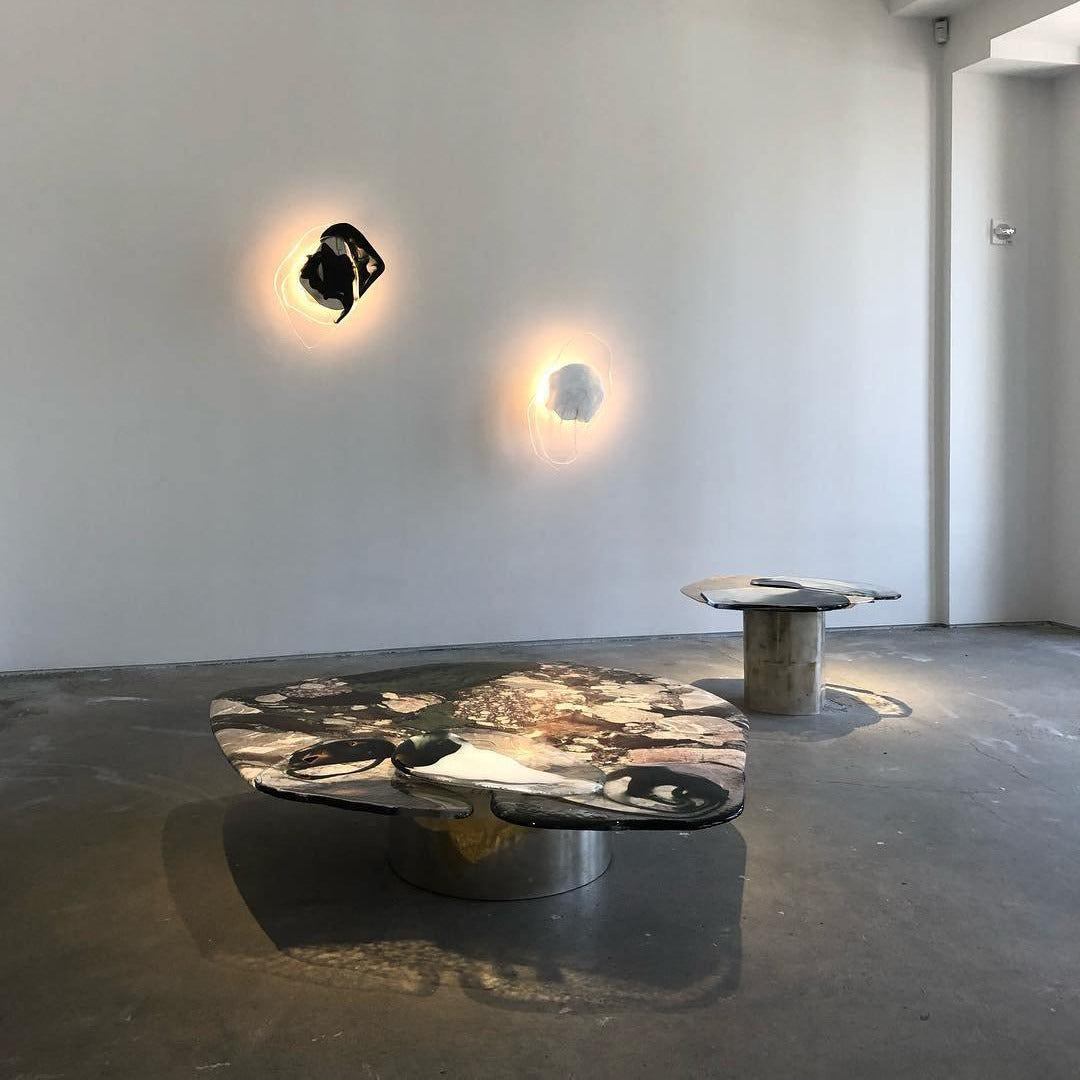 Valentina Lampada da Parete Artistica in Vetro Nero