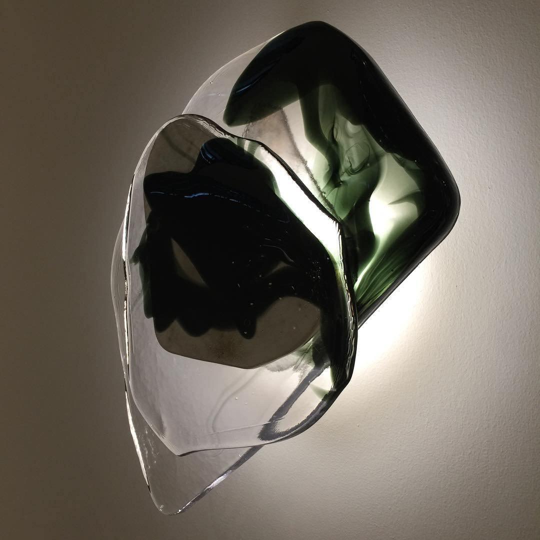 Valentina Lampada da Parete Artistica in Vetro Nero