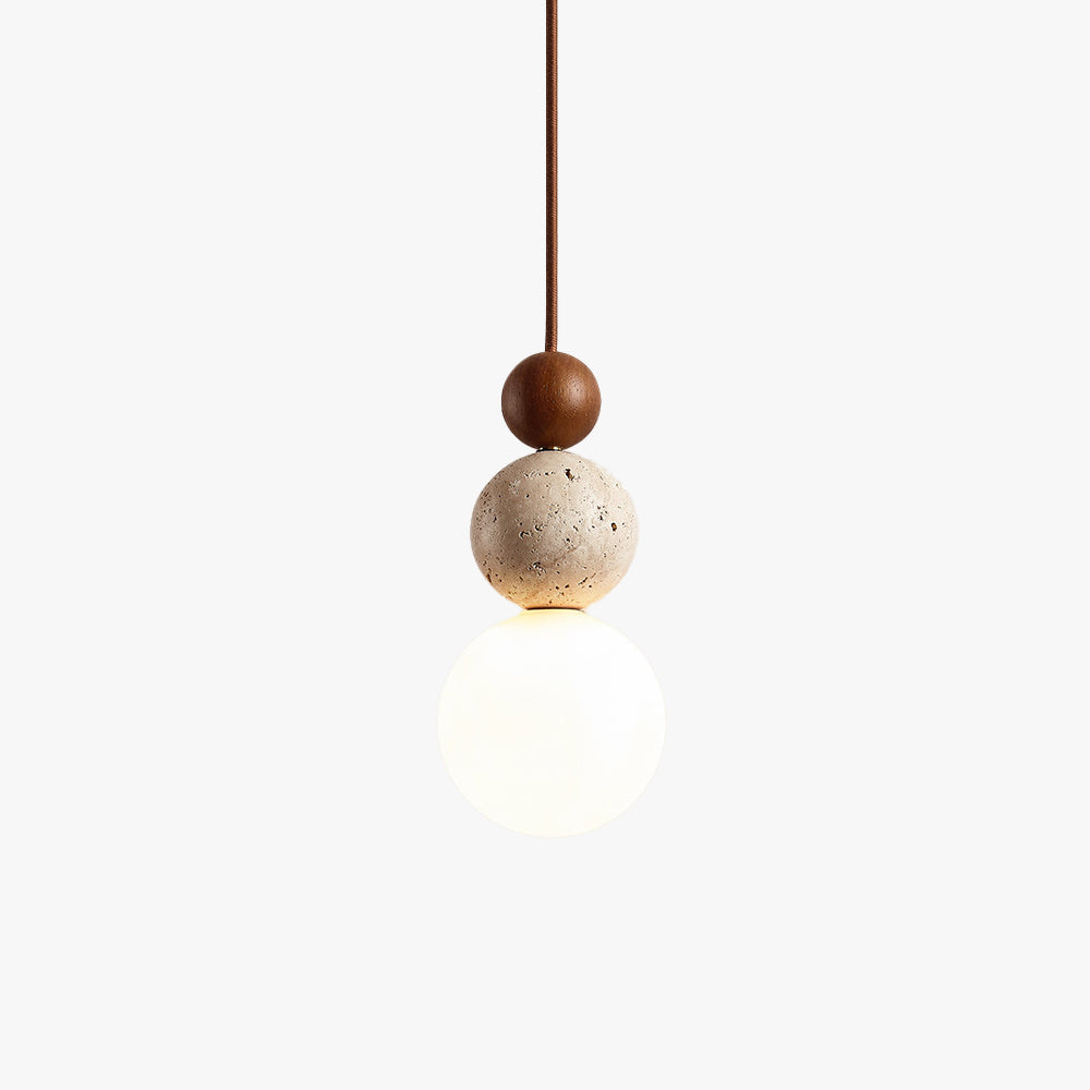 Ball Lampada a Sospensione Moderna in Travertino