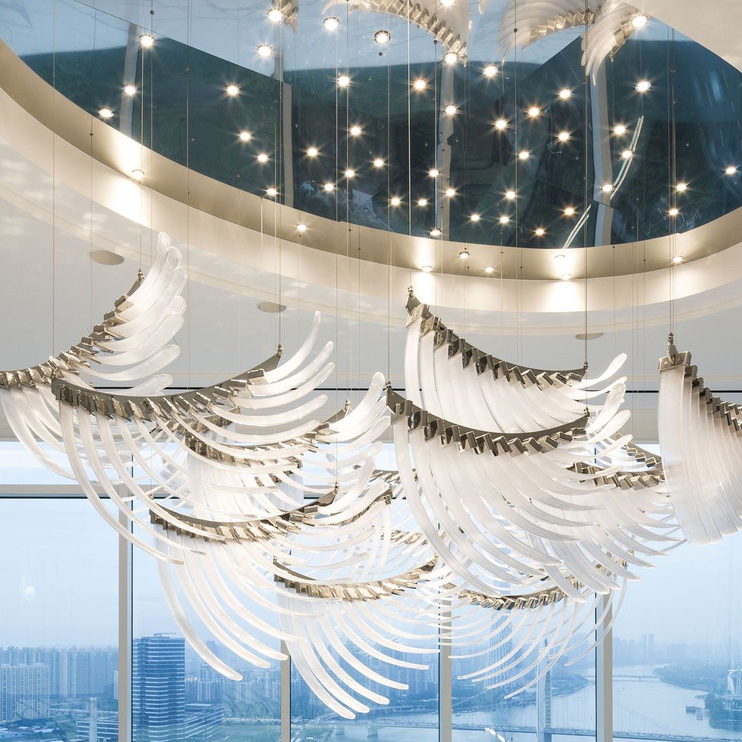 Eurrinia Glass Wing Cluster Chandelier - Blowlighting