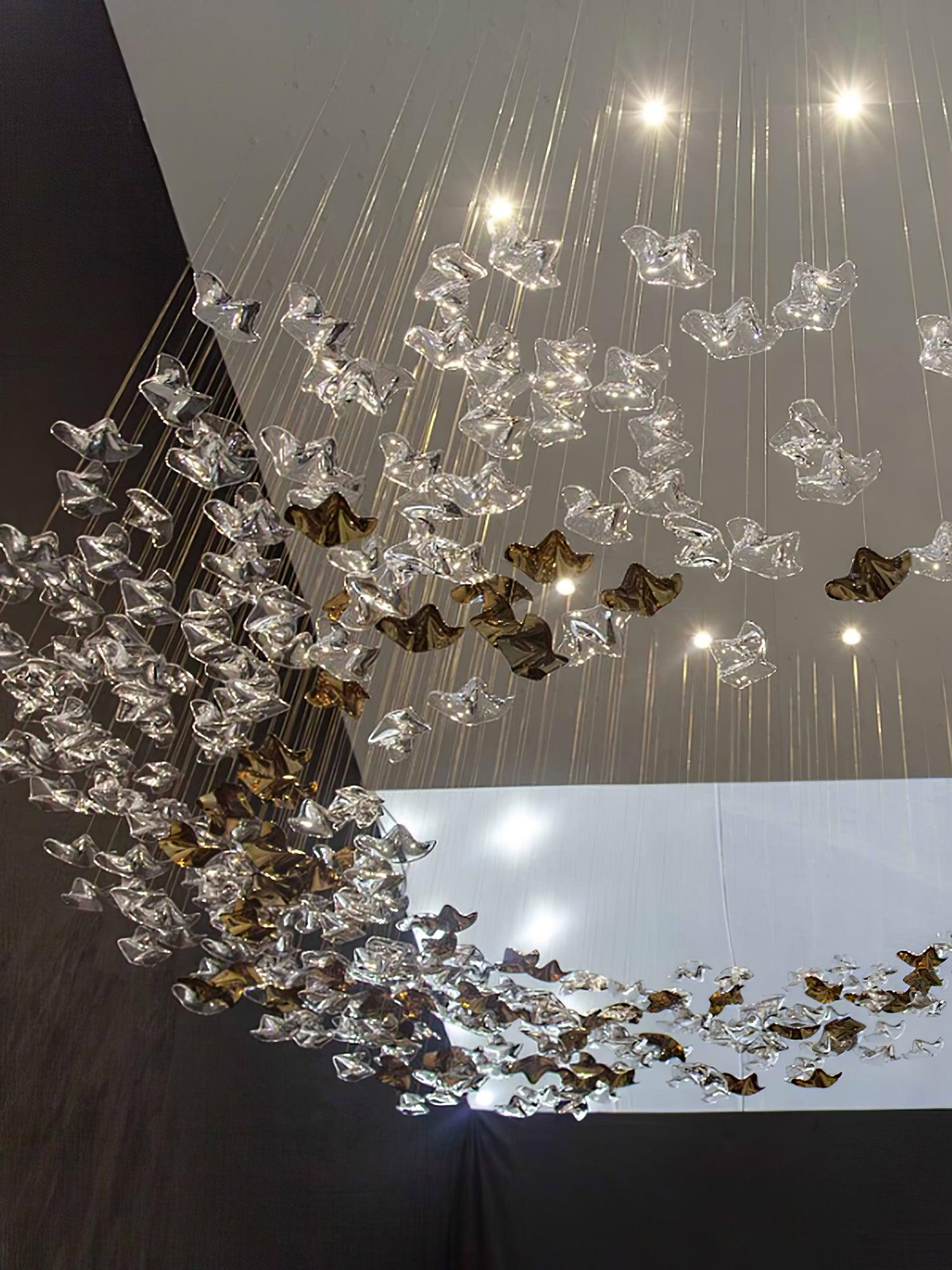 Nephele Crystal Leaf Chandelier - Blowlighting