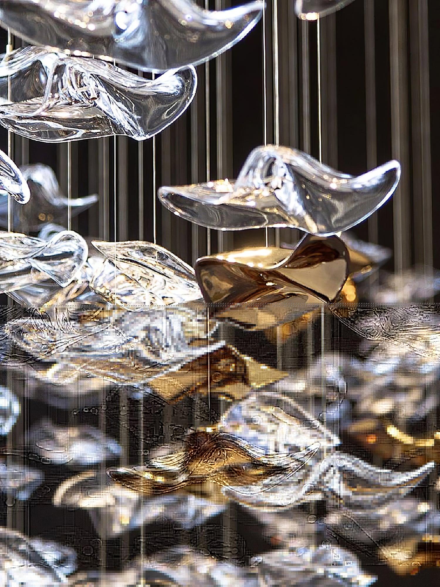 Nephele Crystal Leaf Chandelier - Blowlighting