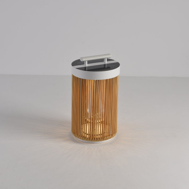 Ray Lampade da Esterno Metallo Rattan Retro Cavo/Solare/USB Giardino