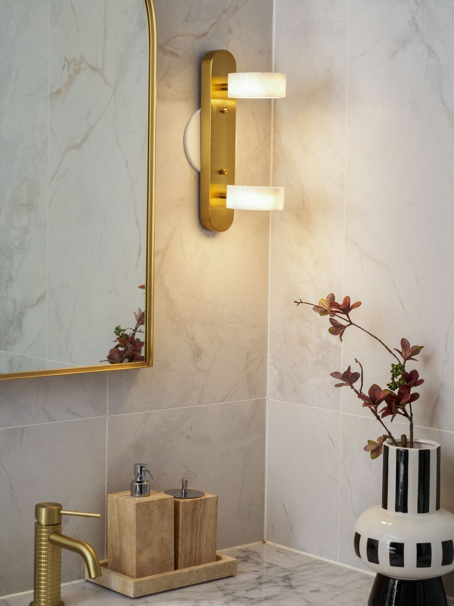 Orshaa Linear Travertine Vanity Light - Neutralighting