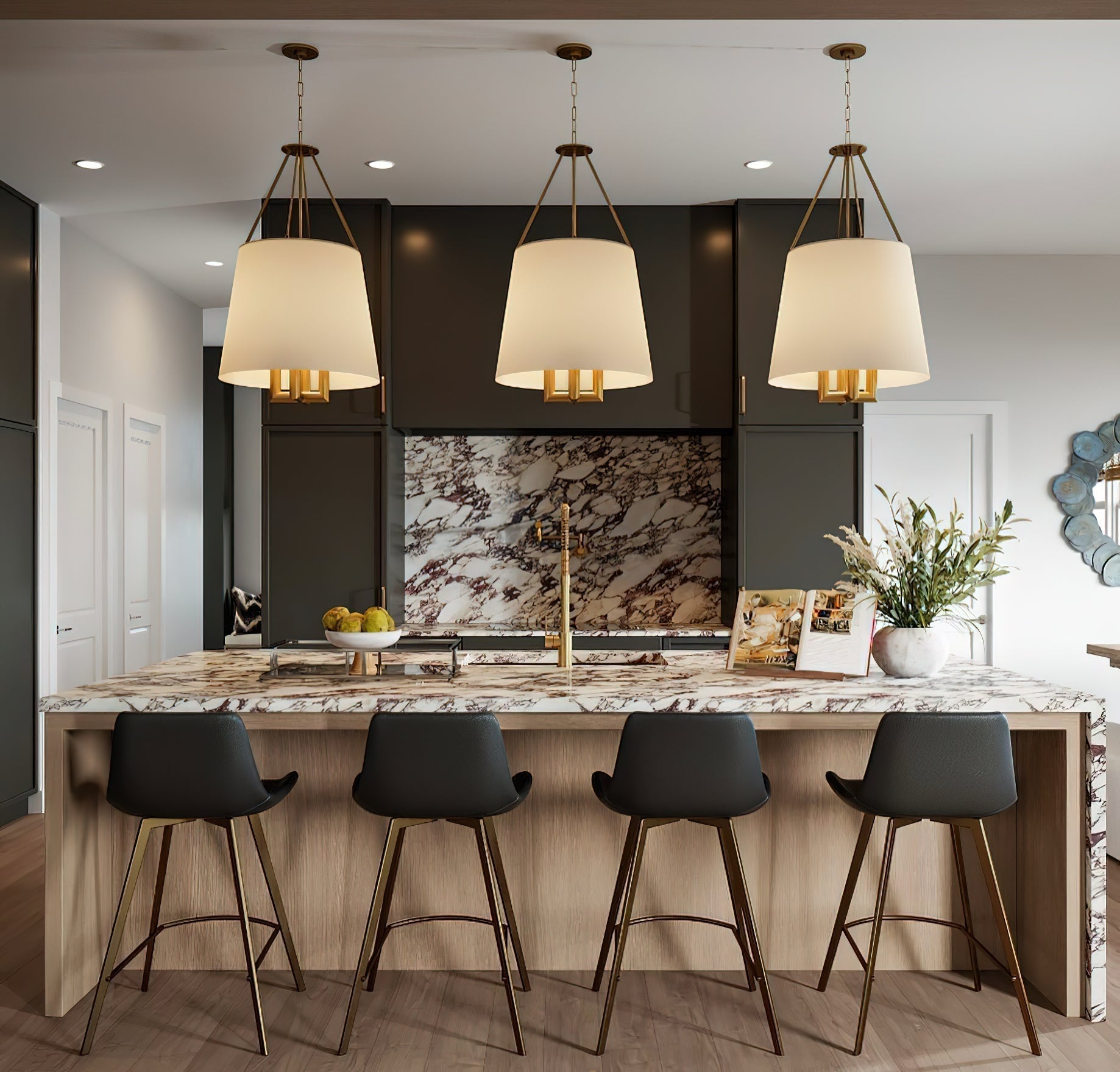 Loom Vintage Industrial Brass Fabric Pendant Lamp - Lamp Copper