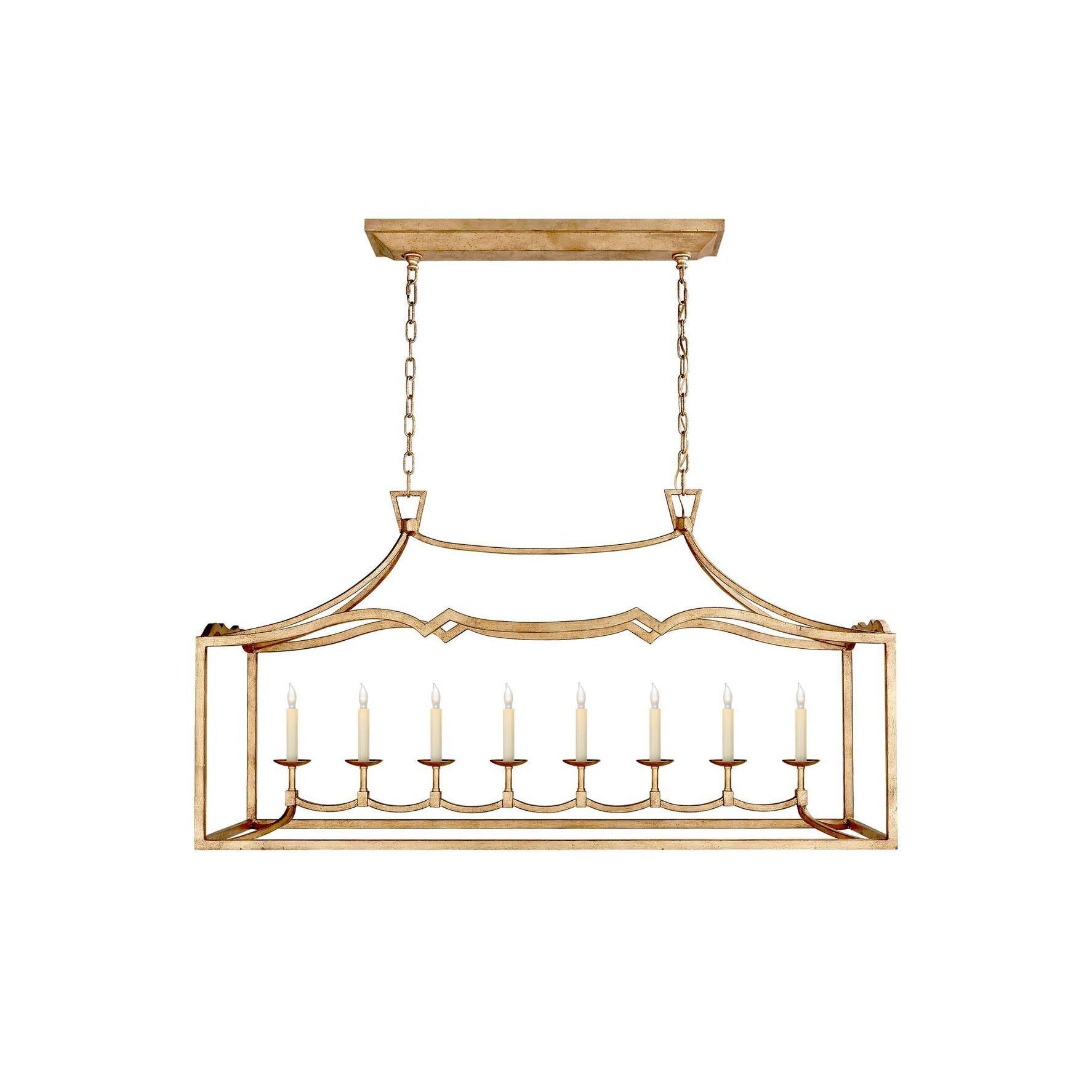 Ripple Modern Minimalist Classic Linear Brass Metal Chandelier - Lamp Copper