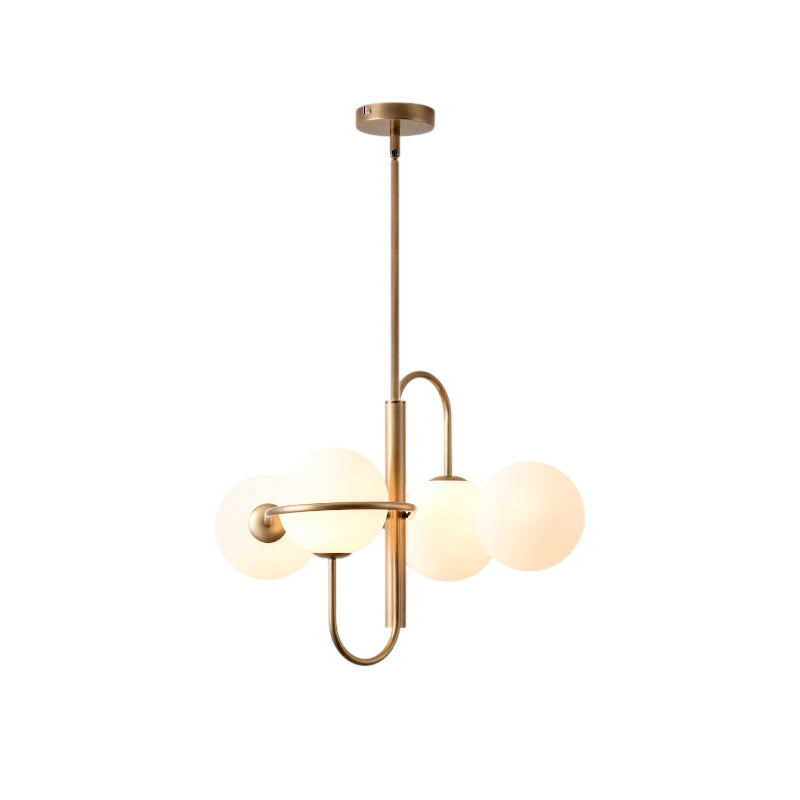 Dawn Modern Minimalist Brass Glass Chandelier - Lamp Copper
