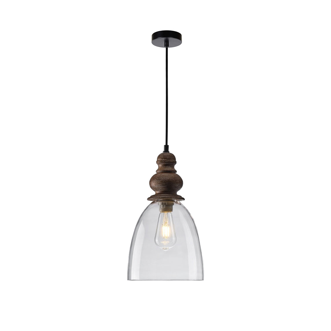 Inert Modern Minimalist Wooden Glass Pendant Lamp - Lamp Copper