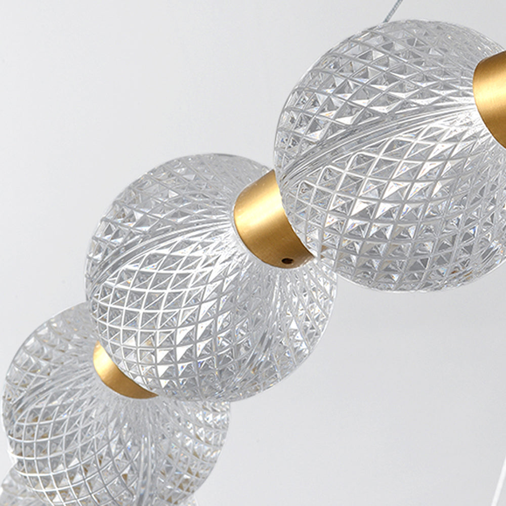 Valentina Design LED Lampada a Sospensione Metallo Acrilico Oro Anello Soggiorno/Camera da Letto/Sala da Pranzo