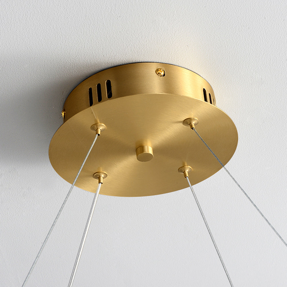 Valentina Design LED Lampada a Sospensione Metallo Acrilico Oro Anello Soggiorno/Camera da Letto/Sala da Pranzo