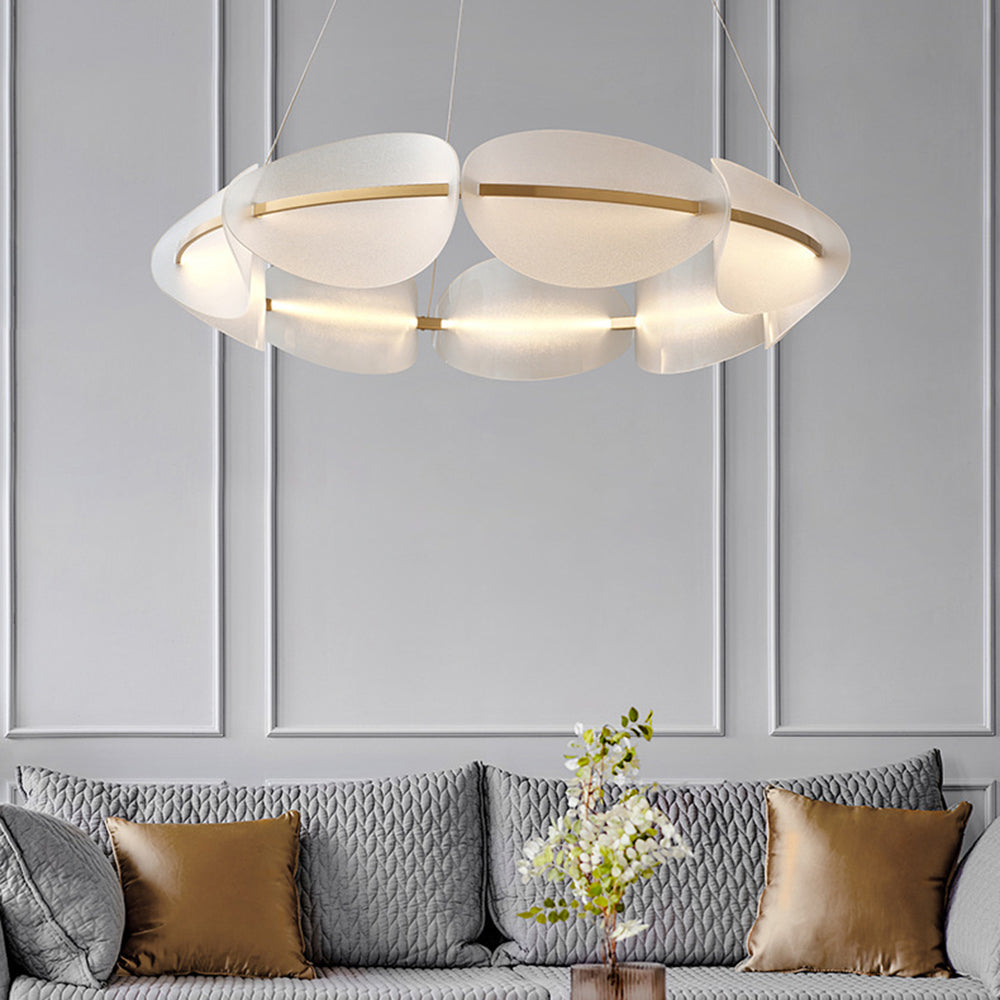 Arisha Lampada a Sospensione Metallo Bianco Anello Moderna