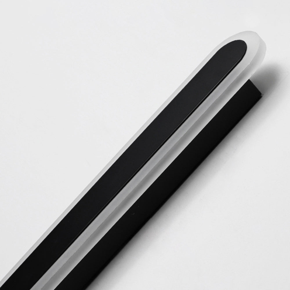 Ray Minimalista Applique da Esterni Metallo Nera Ovale Lineare