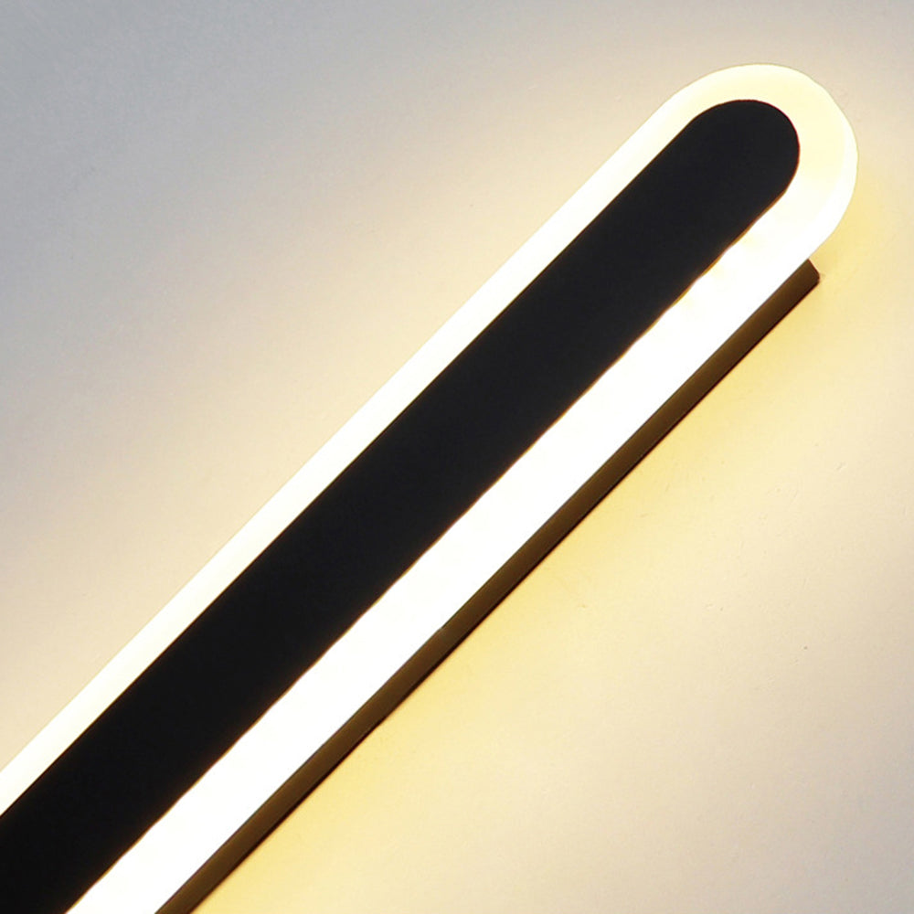 Ray Minimalista Applique da Esterni Metallo Nera Ovale Lineare