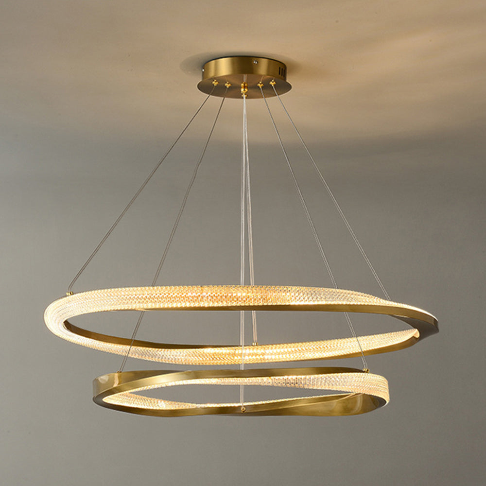 Arisha Lampada a Sospensione Metallo Oro Spirale Anello Minimalista