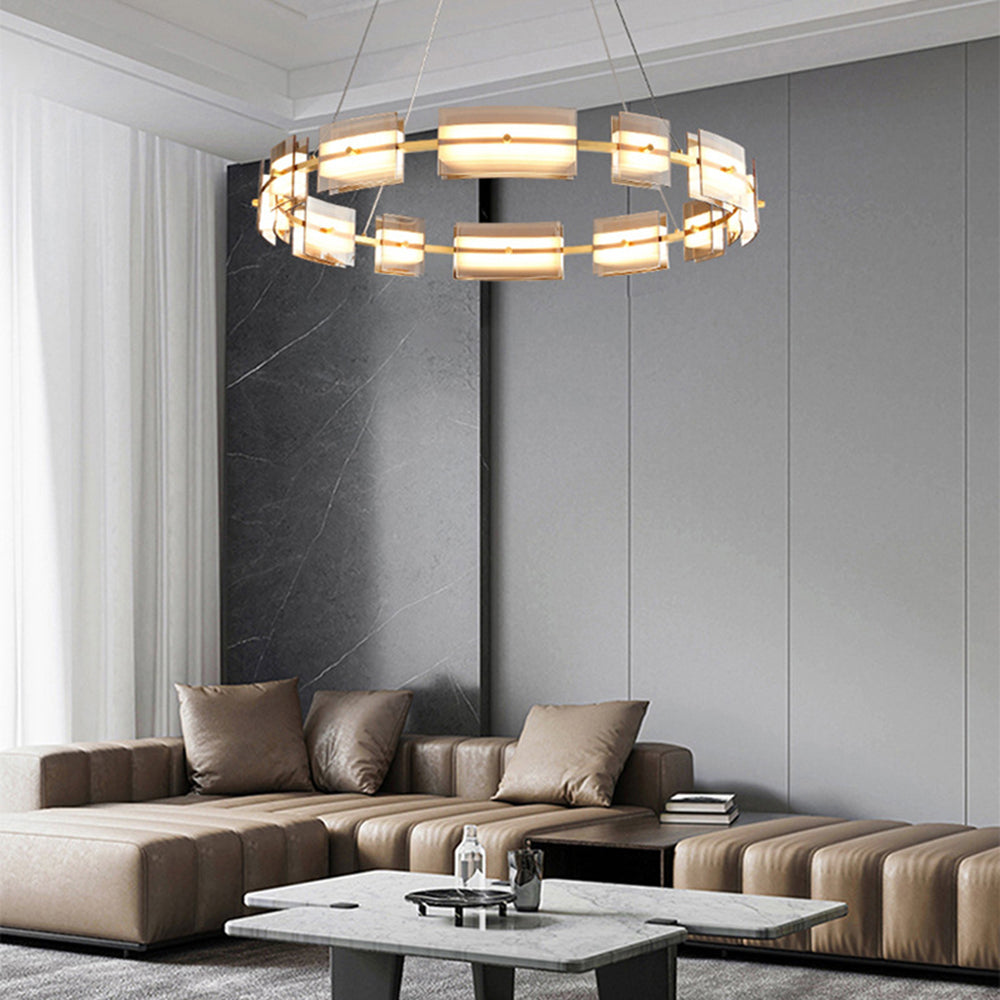 Arisha Moderno Urbano LED Anello Lampade a Sospensione Metallo Nero/Oro Soggiorno/Camera da Letto