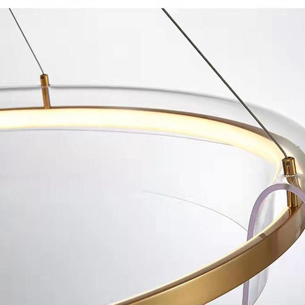 Arisha Lampade a Sospensione Metallo Oro Annulare Minimalista LED Soggiorno/Camera da Letto