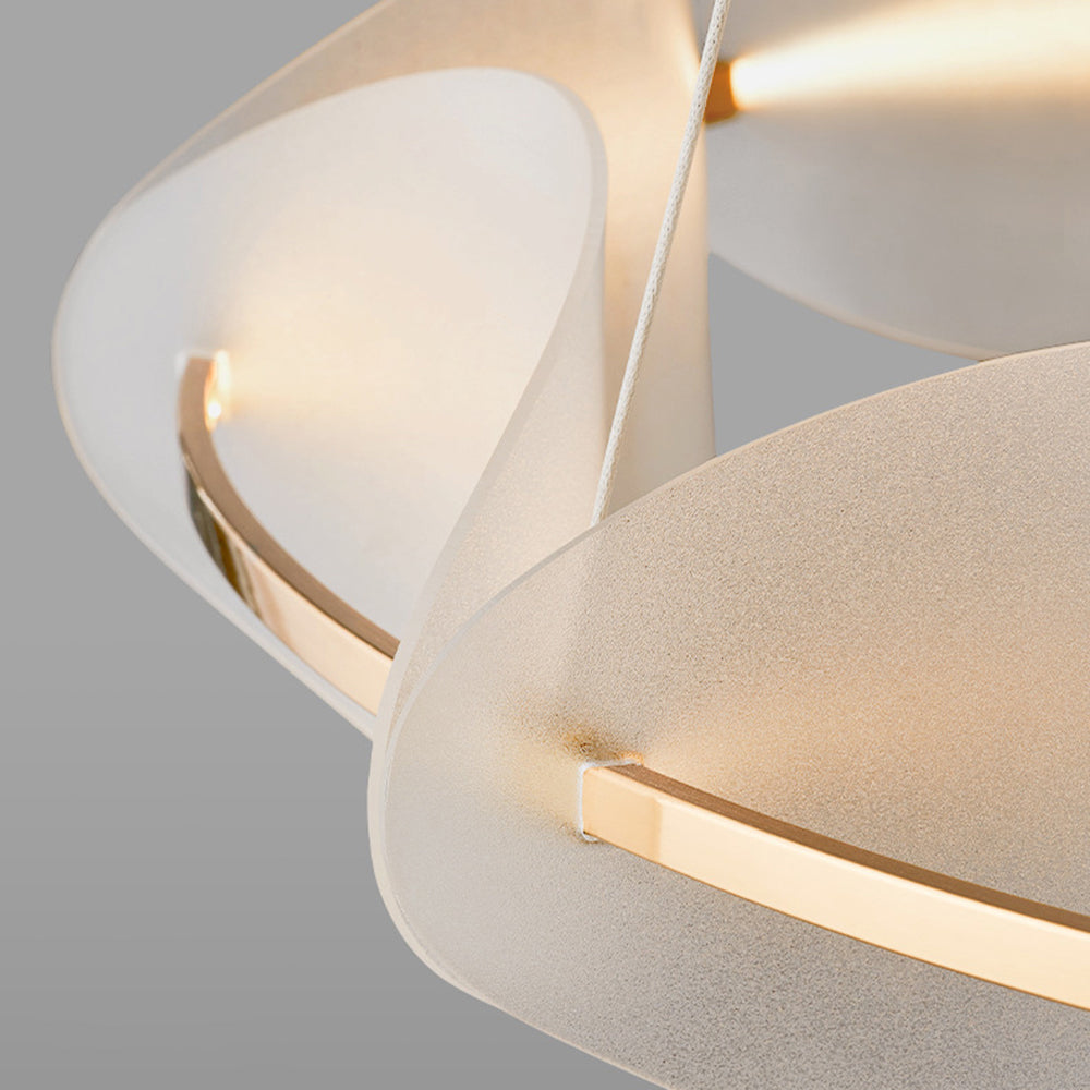 Arisha Lampada a Sospensione Metallo Bianco Anello Moderna