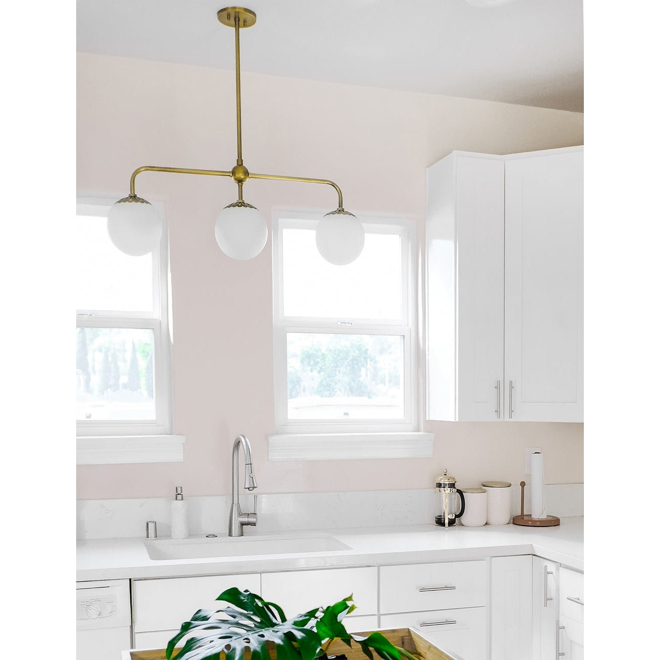 Yare Modern Minimalist Globe Chrome Glass Pendant Lamp - Lamp Copper