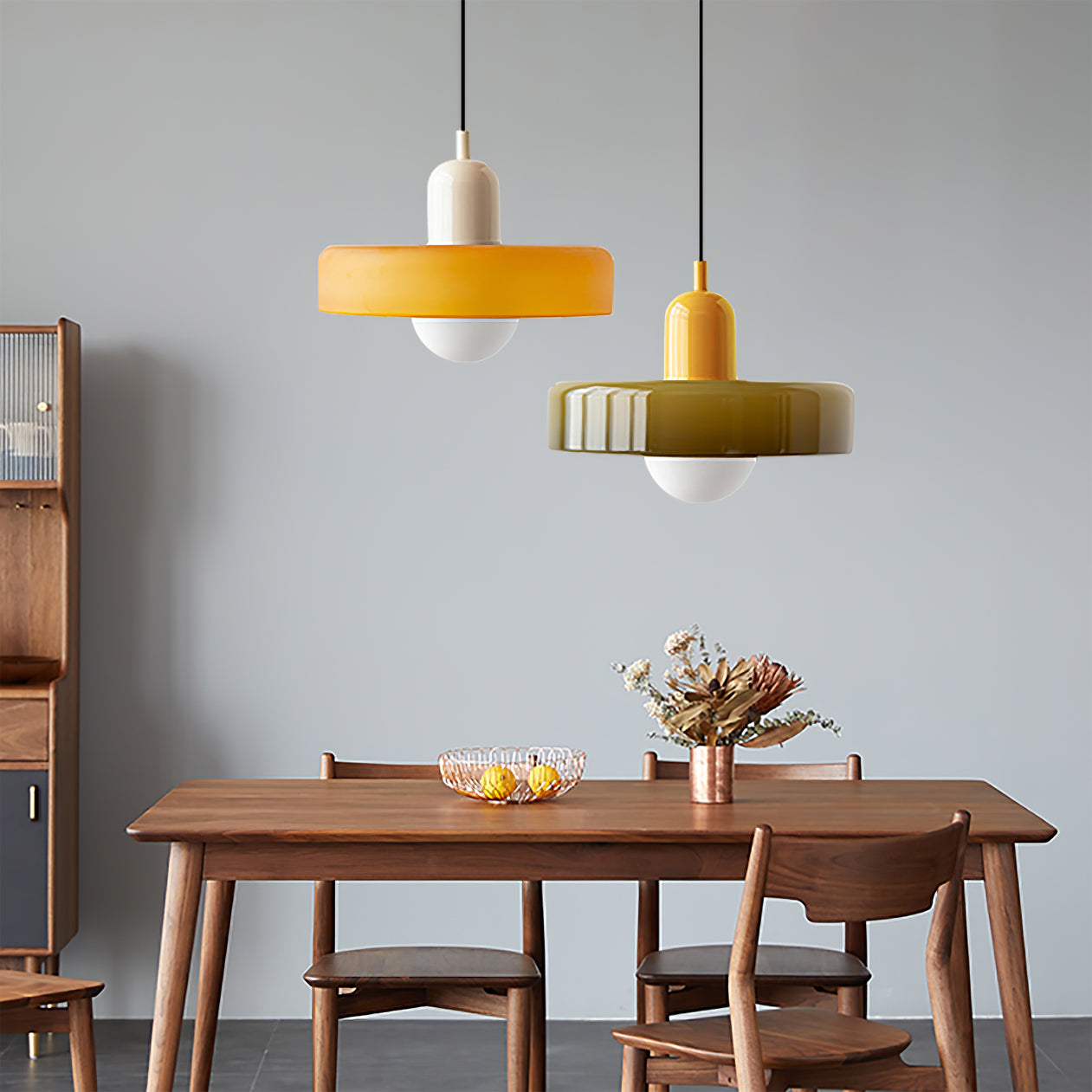 Ideal Modern Minimalist Disc Orb Glass Pendant Lamp - Lamp Copper