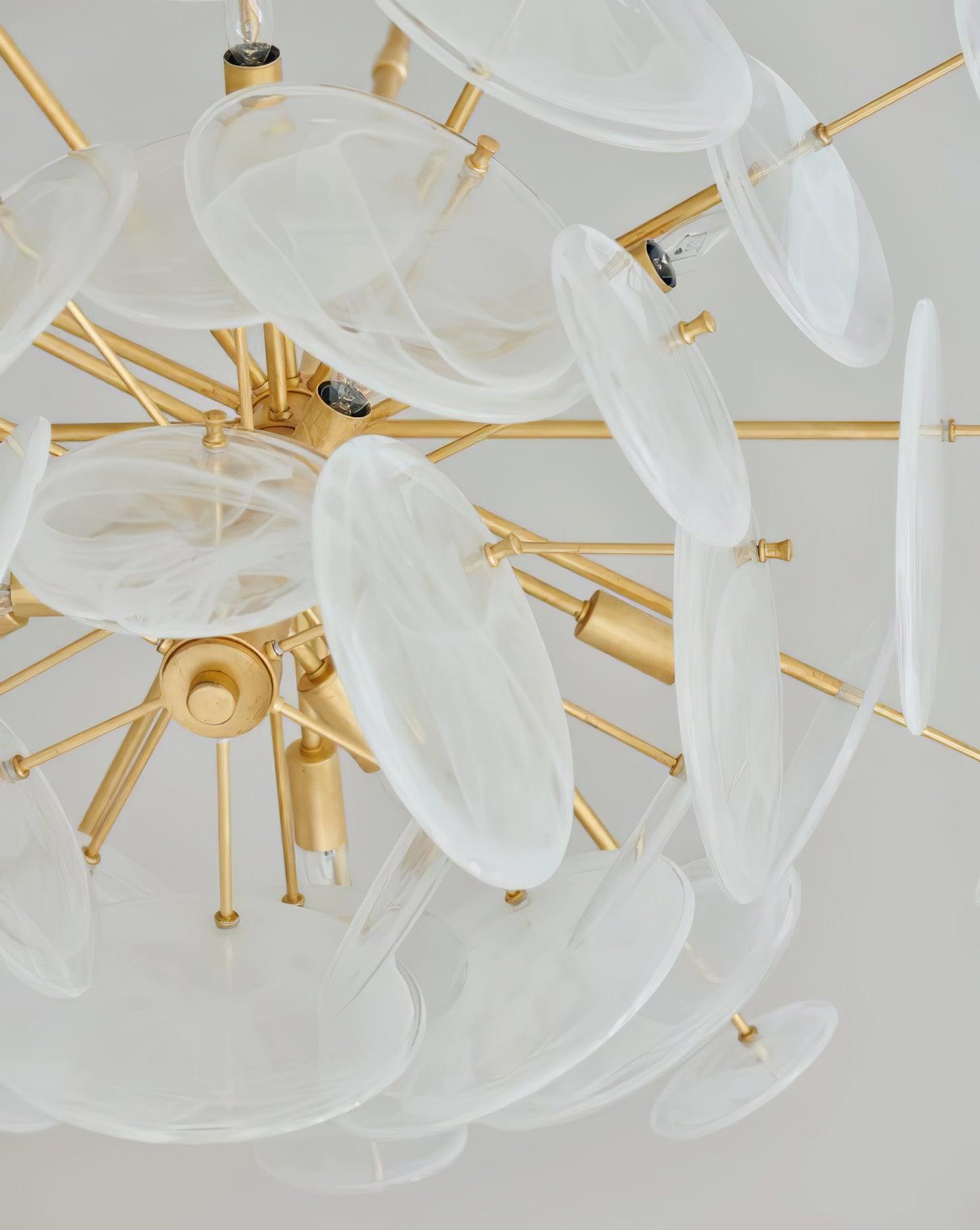 Olvynis Postmodern Luxury Discs Brass Glass Metal Chandelier - Blowlighting