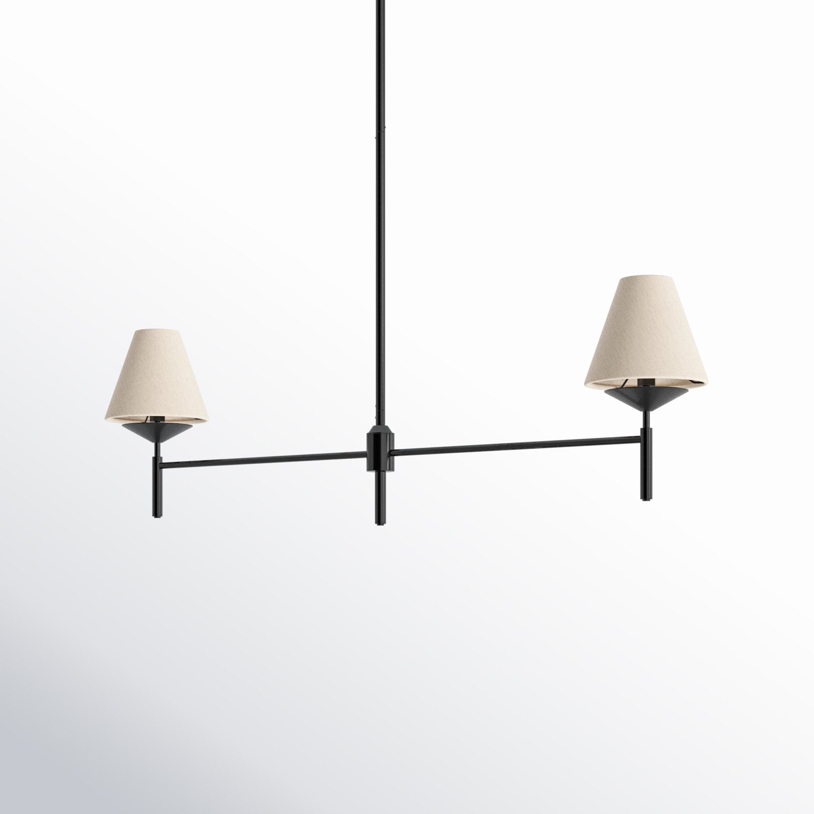 Ulphaa Vintage Industrial Black Fabric Chandelier - Lamp Copper