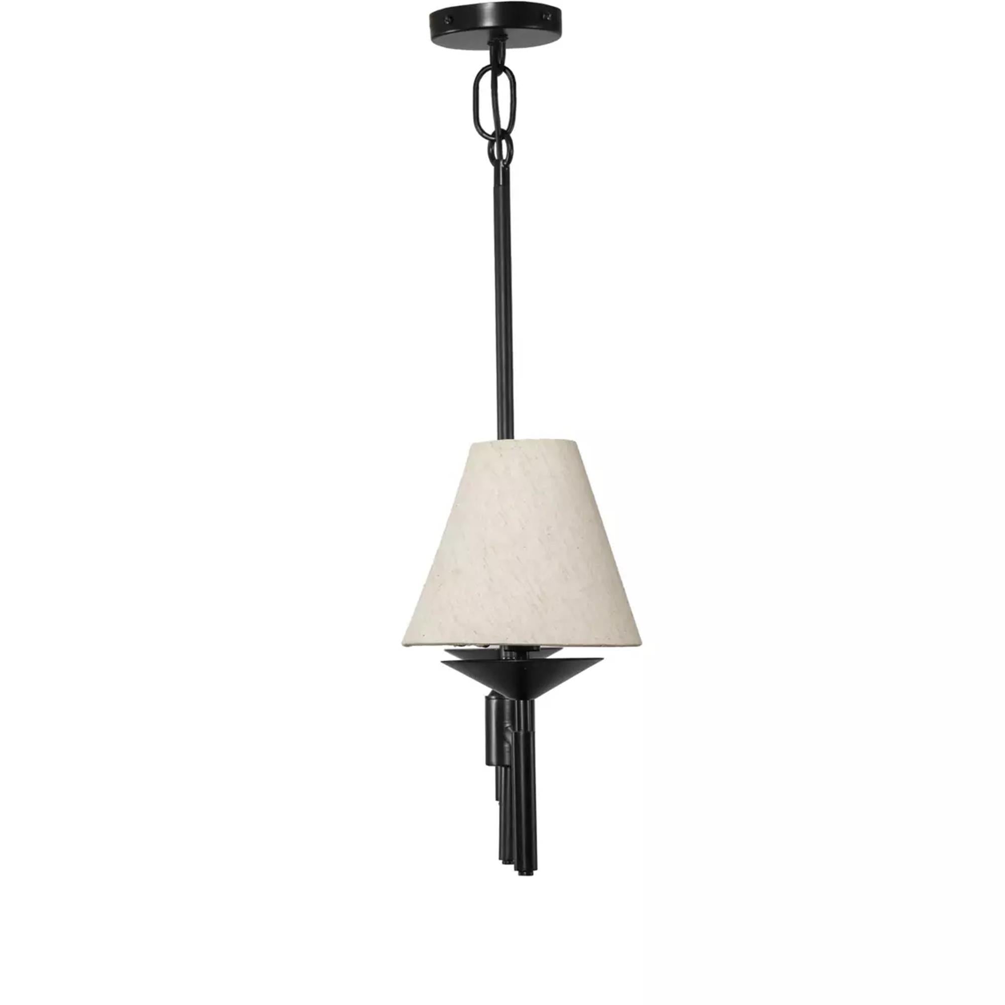 Ulphaa Vintage Industrial Black Fabric Chandelier - Lamp Copper