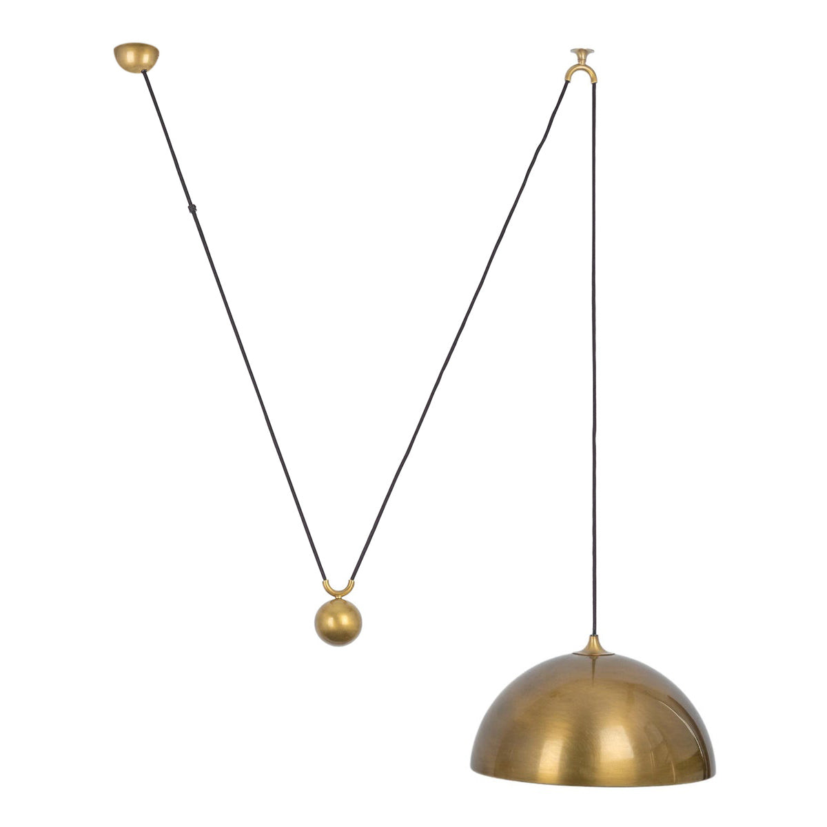 Omen Modern Minimalist Dome Balance Brass Metal Pendant Lamp - Lamp Copper