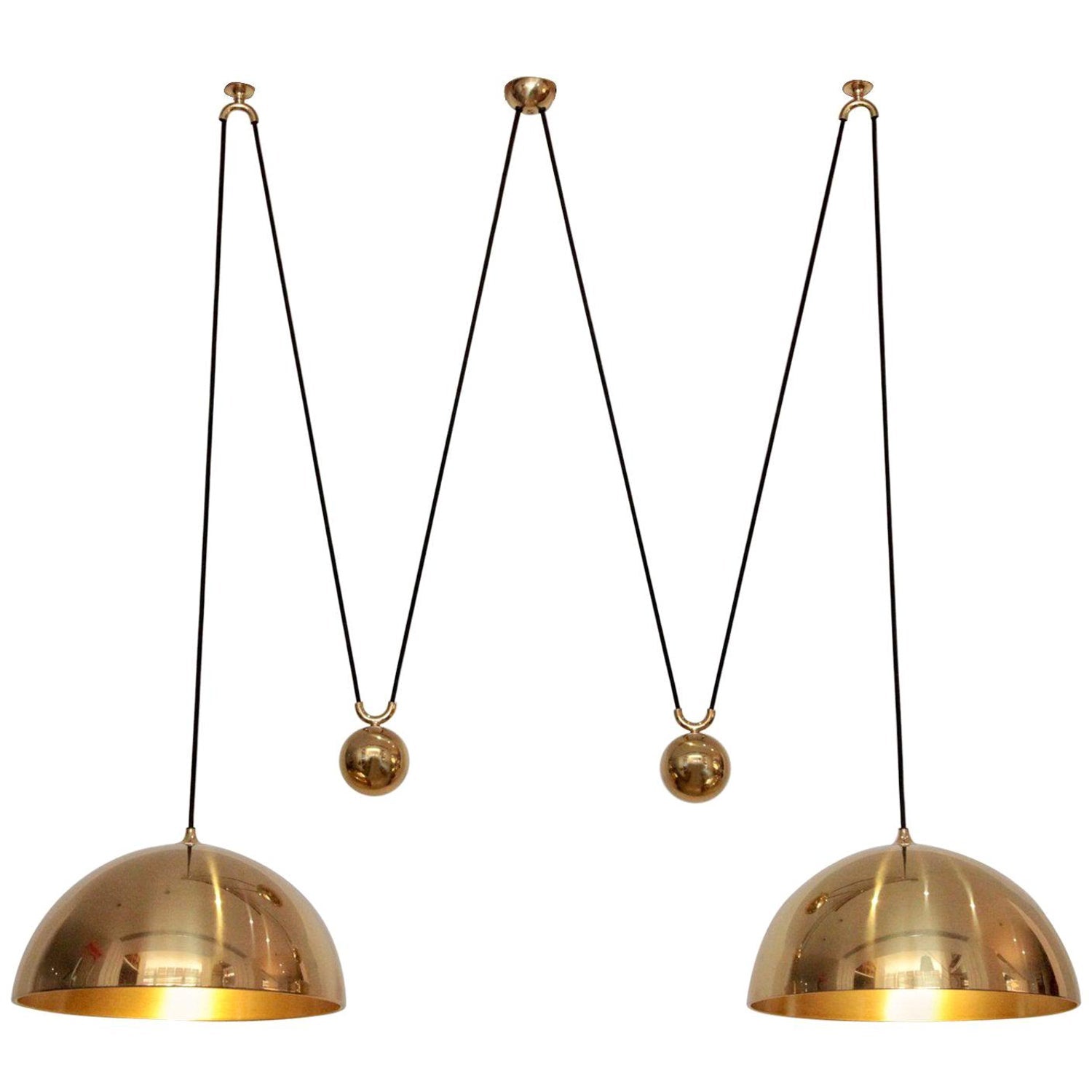 Omen Modern Minimalist Dome Balance Brass Metal Pendant Lamp - Lamp Copper